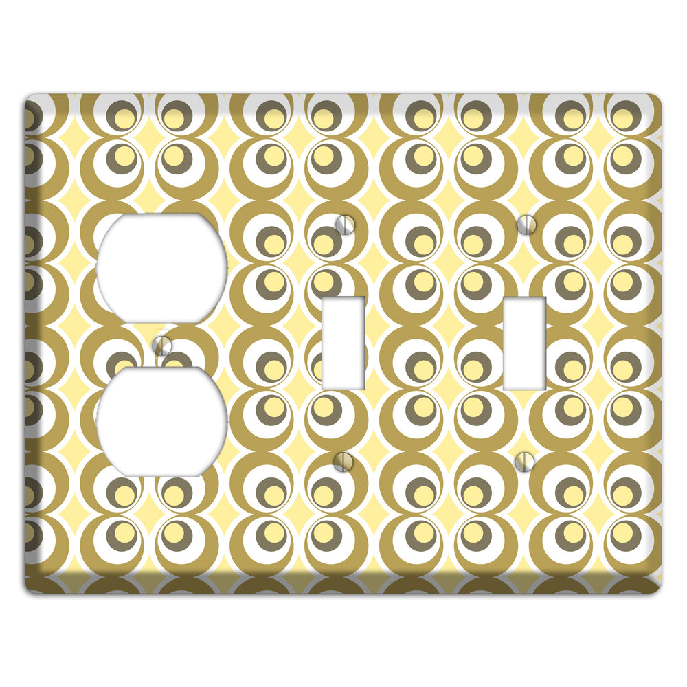 Multi Olive Offset Bullseye Duplex / 2 Toggle Wallplate
