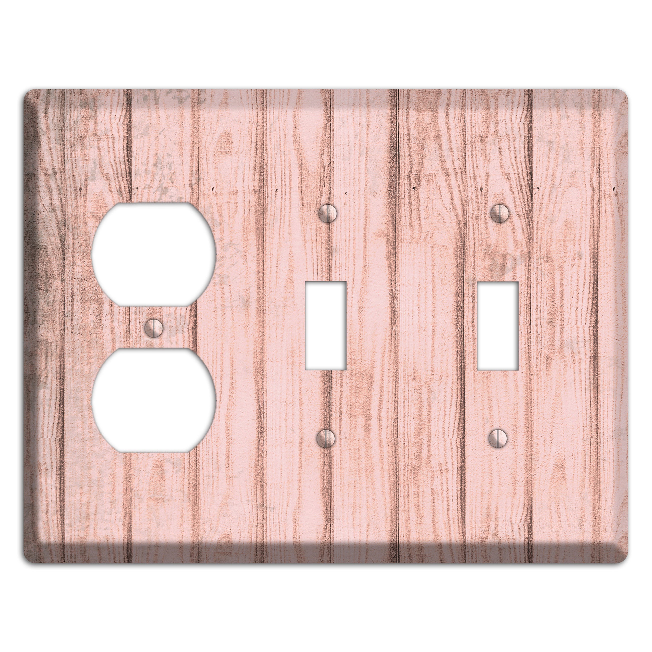 Beauty Bush Weathered Wood Duplex / 2 Toggle Wallplate
