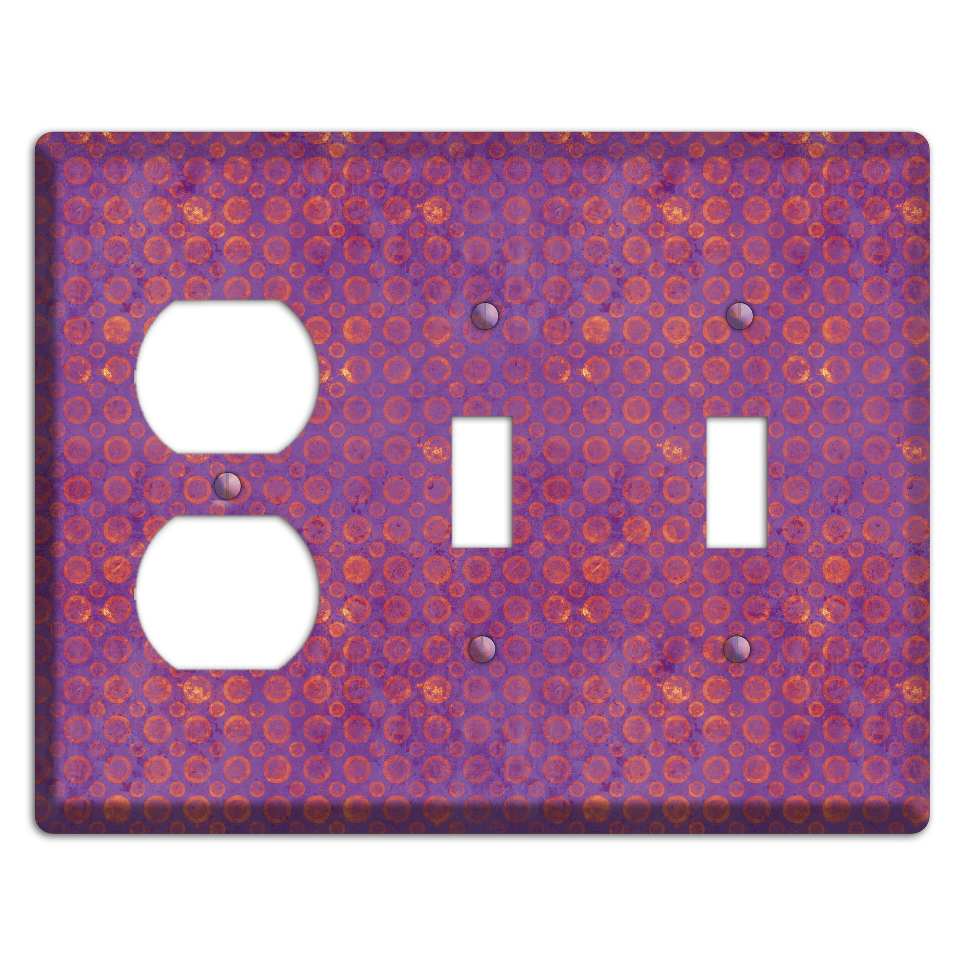 Purple and Pink Circles Duplex / 2 Toggle Wallplate