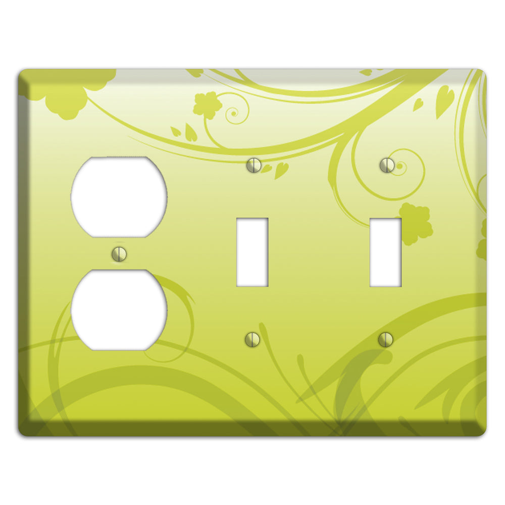 Green Swirls Duplex / 2 Toggle Wallplate