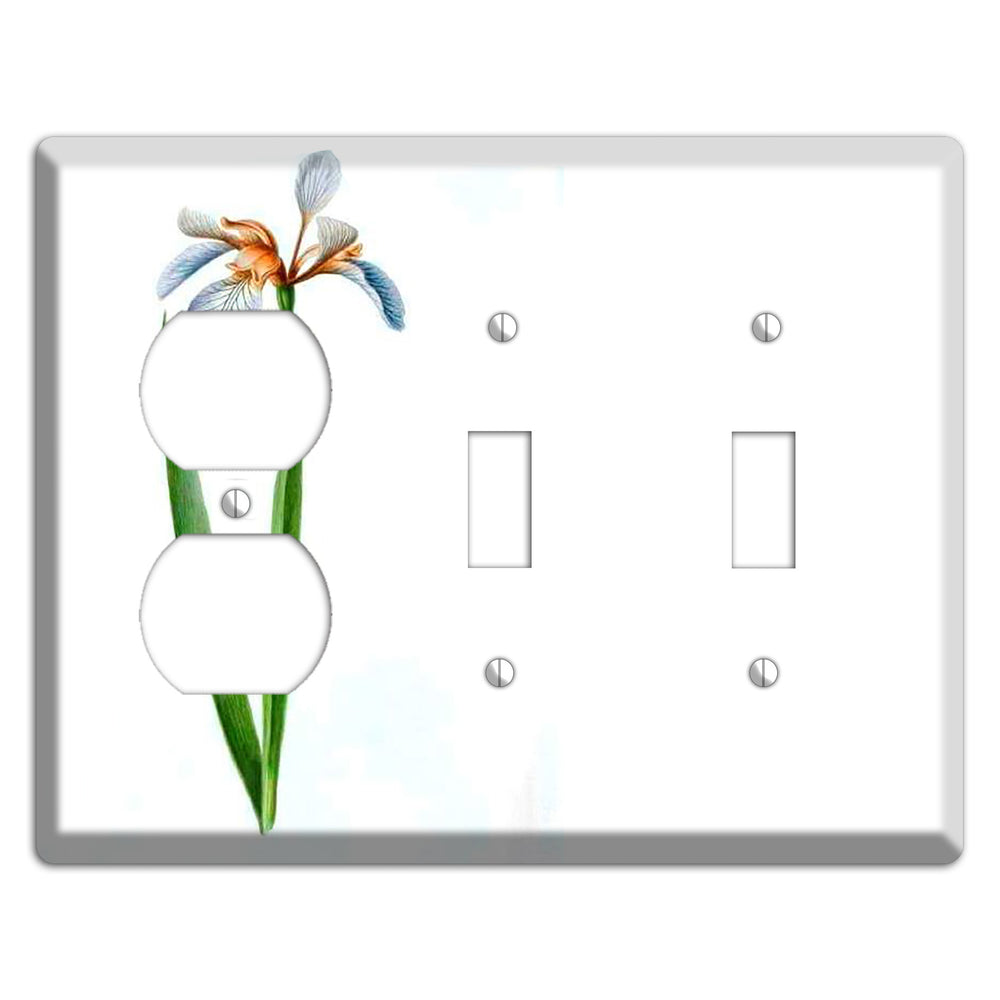 White Iris 2 Duplex / 2 Toggle Wallplate