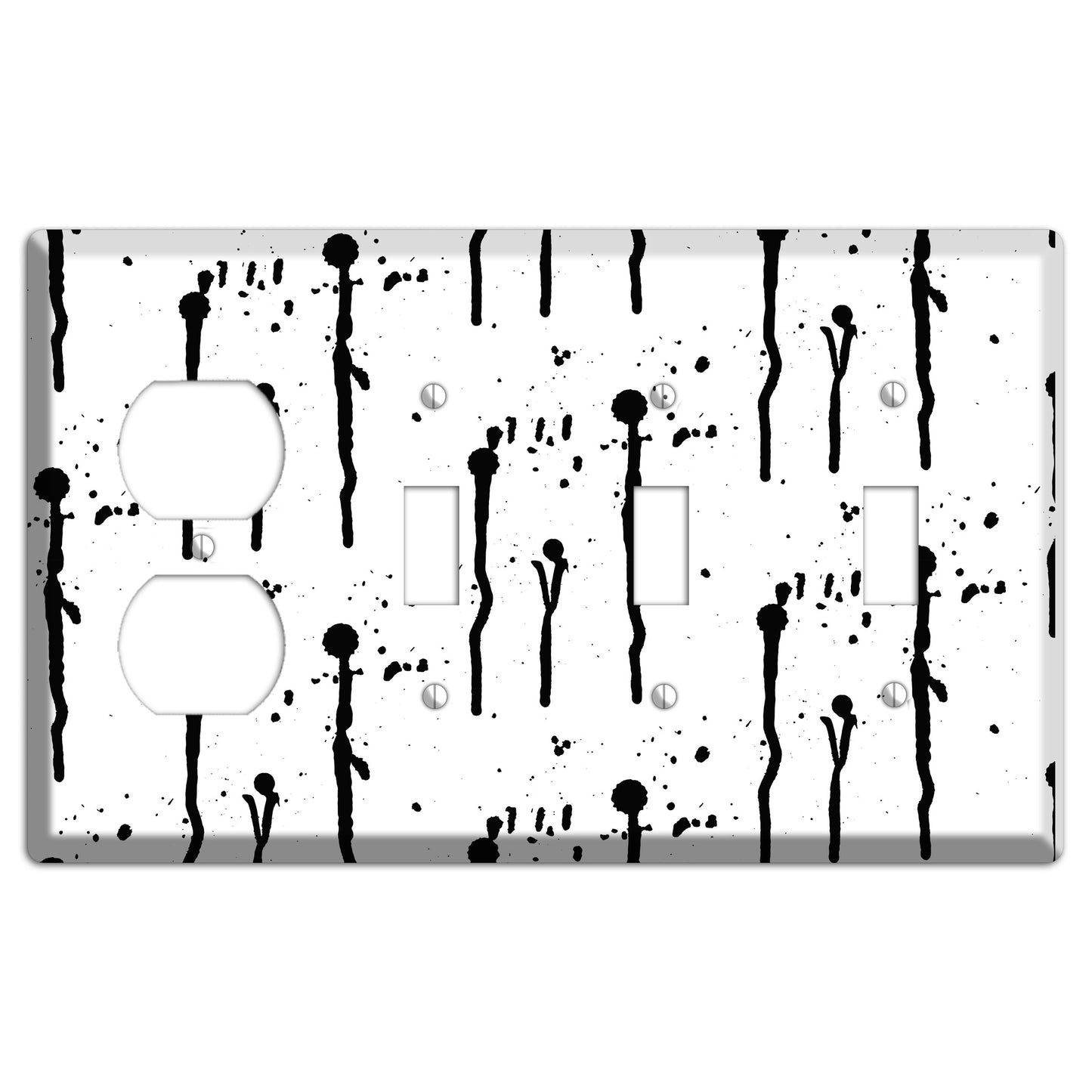 Ink Drips 5 Duplex / 3 Toggle Wallplate