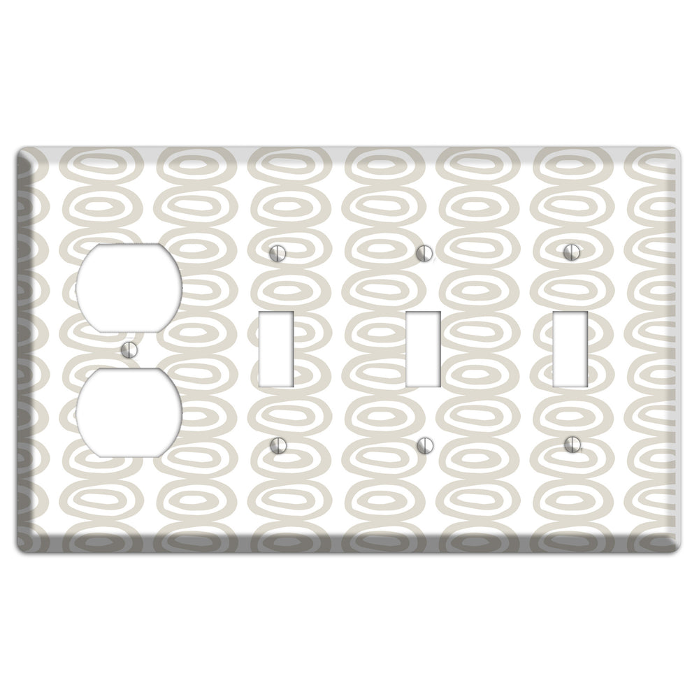 Simple Scandanavian Style S Duplex / 3 Toggle Wallplate