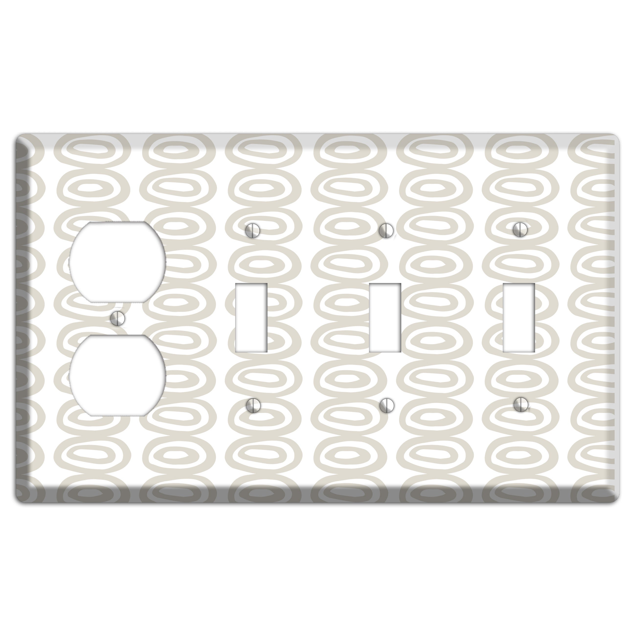 Simple Scandanavian Style S Duplex / 3 Toggle Wallplate