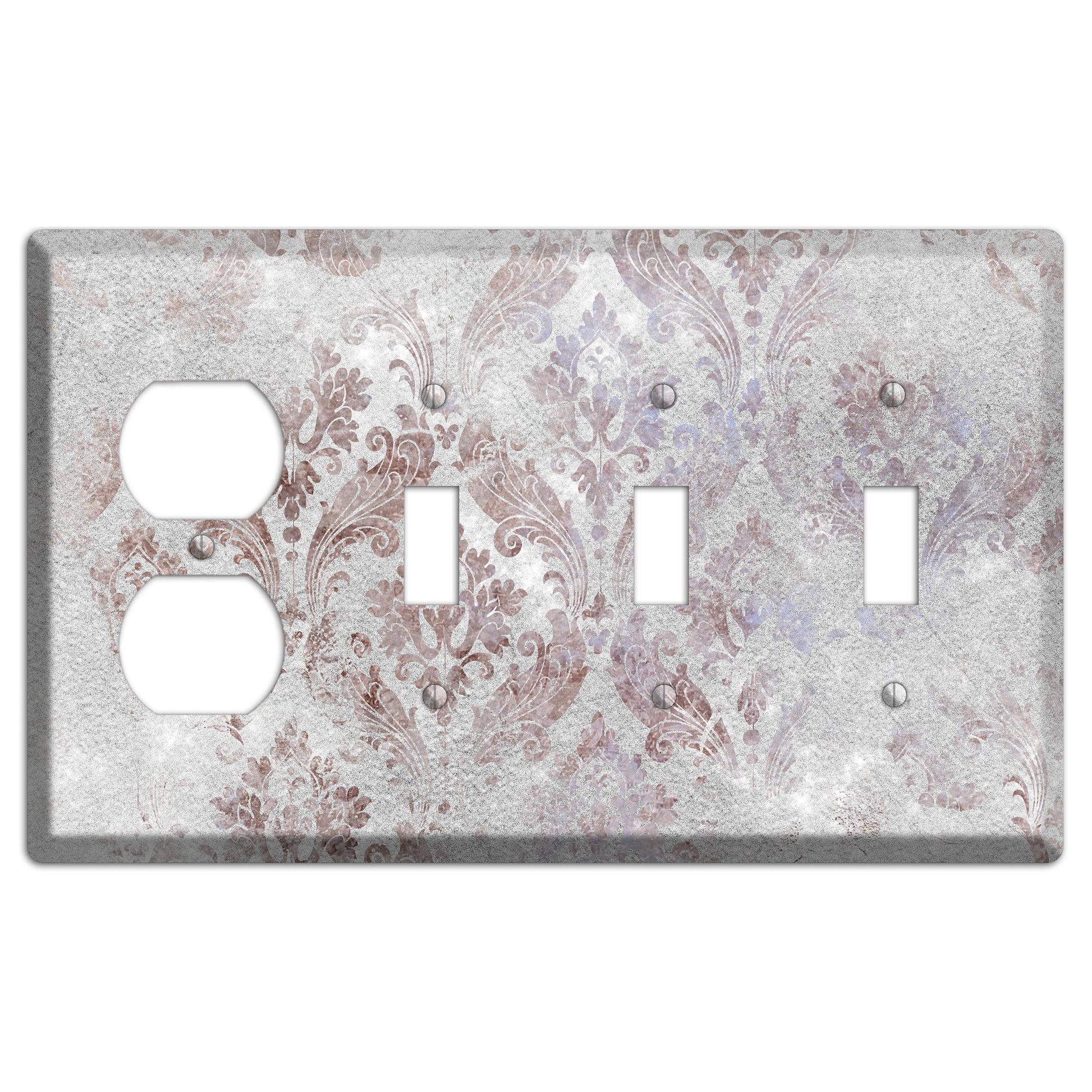 Nobel Whimsical Damask Duplex / 3 Toggle Wallplate