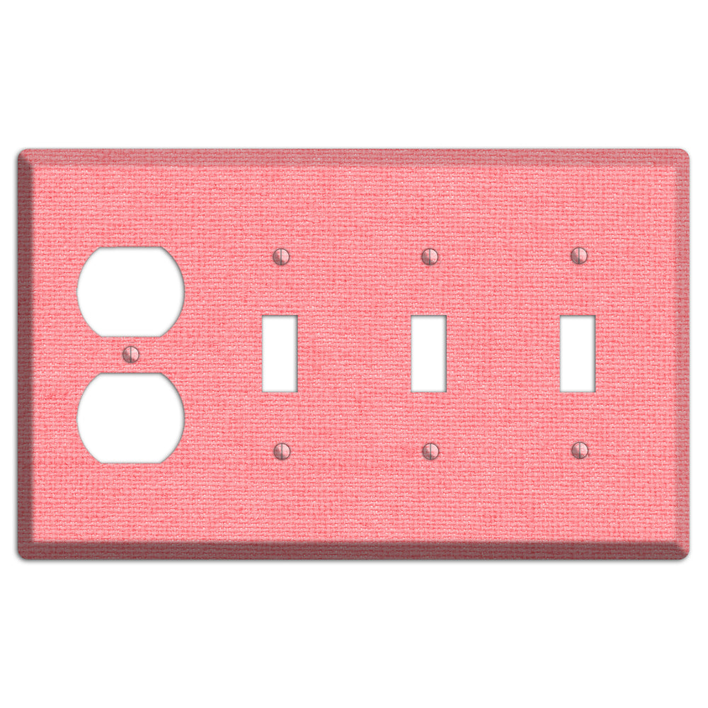 Sweet Pink Soft Coral Duplex / 3 Toggle Wallplate
