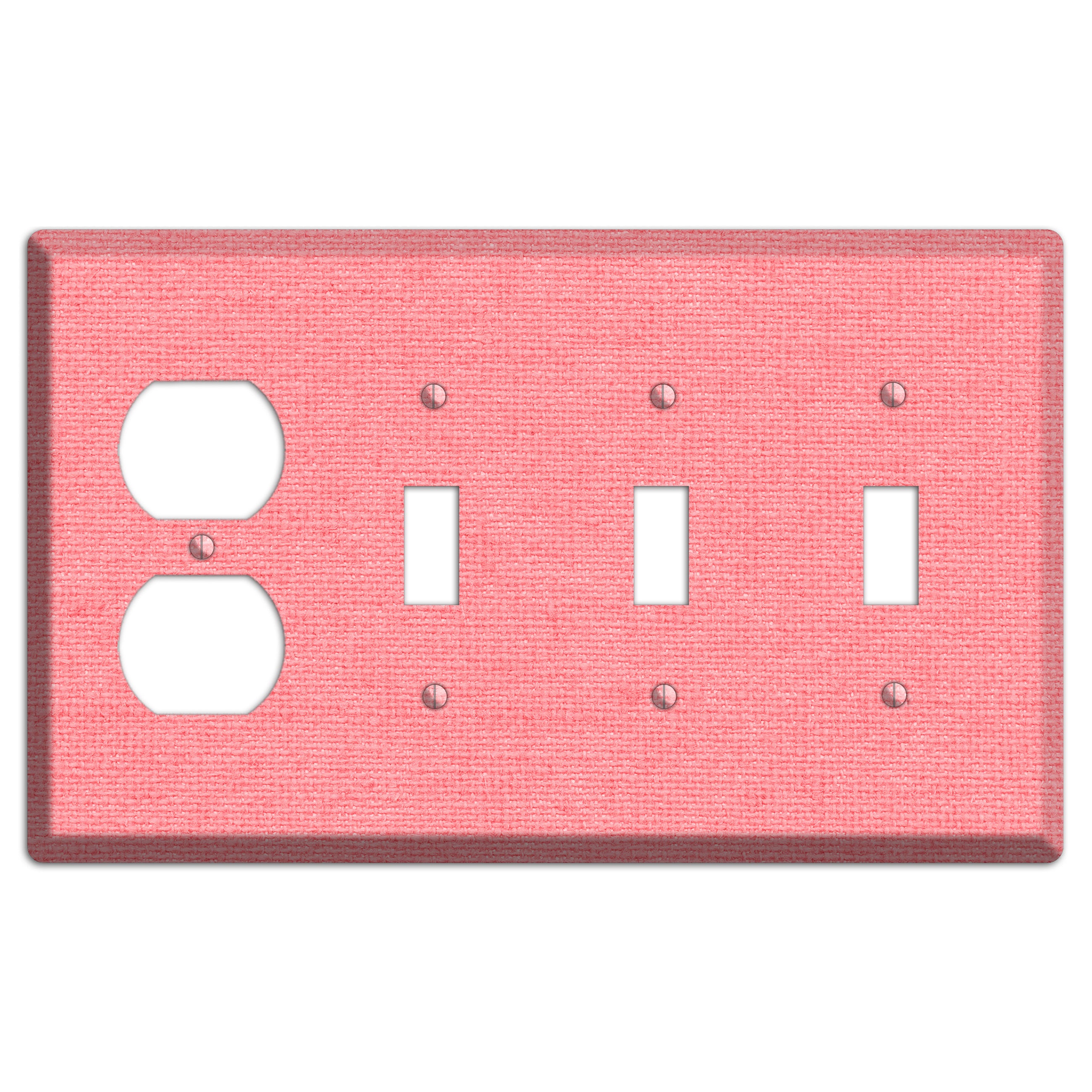 Sweet Pink Soft Coral Duplex / 3 Toggle Wallplate