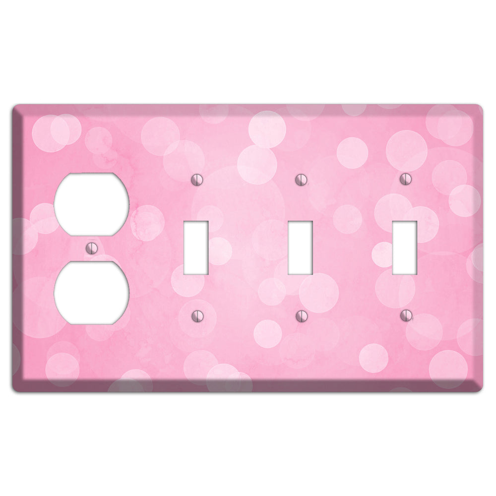 purple Pizzaz Pink Texture Duplex / 3 Toggle Wallplate