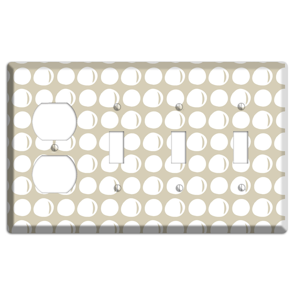 Simple Scandanavian Style KK Duplex / 3 Toggle Wallplate
