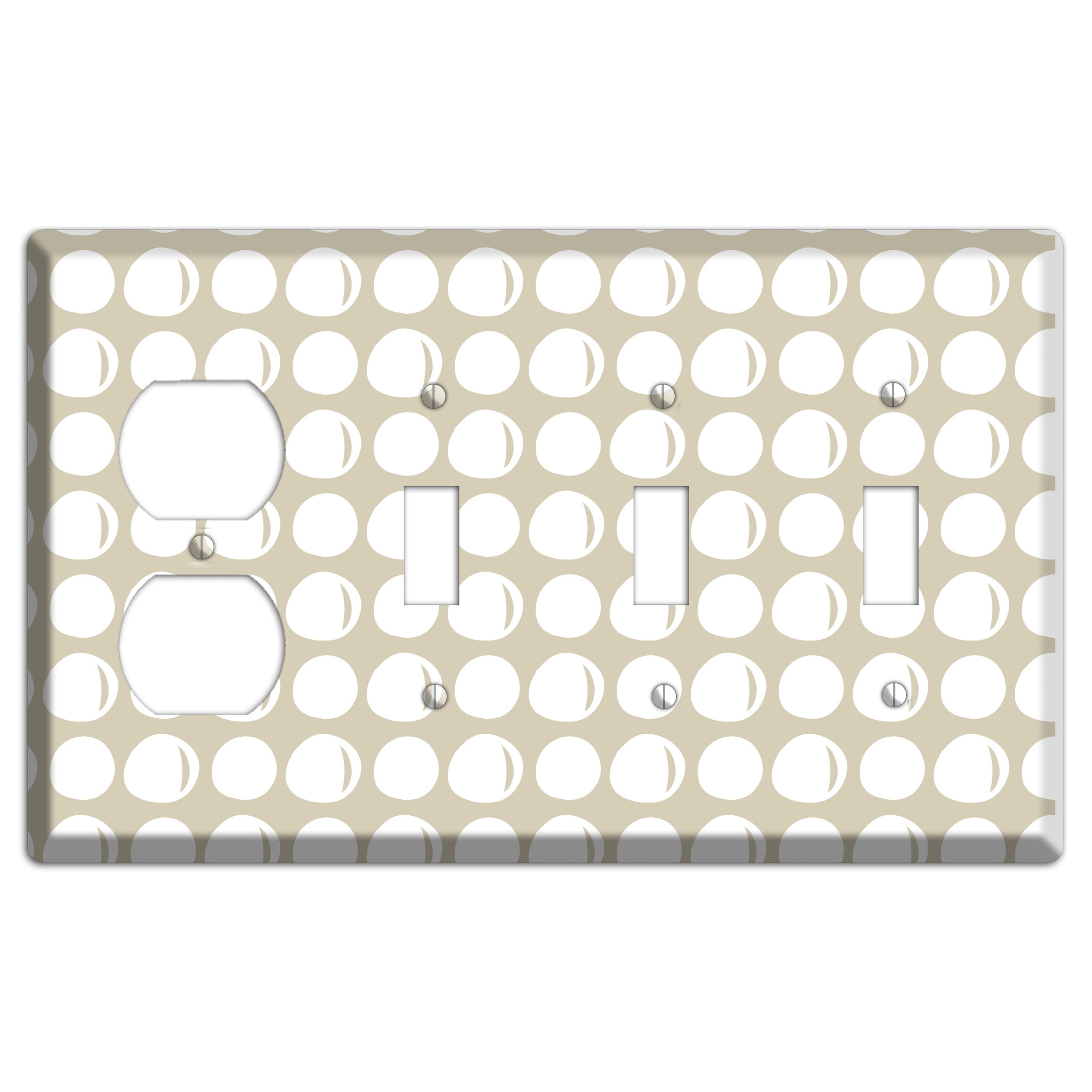 Simple Scandanavian Style KK Duplex / 3 Toggle Wallplate