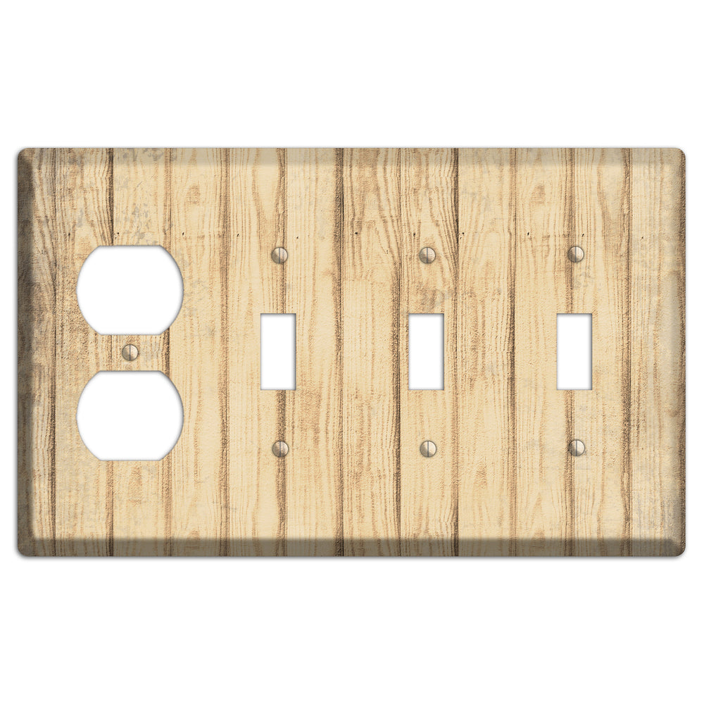 Hampton Weathered Wood Duplex / 3 Toggle Wallplate