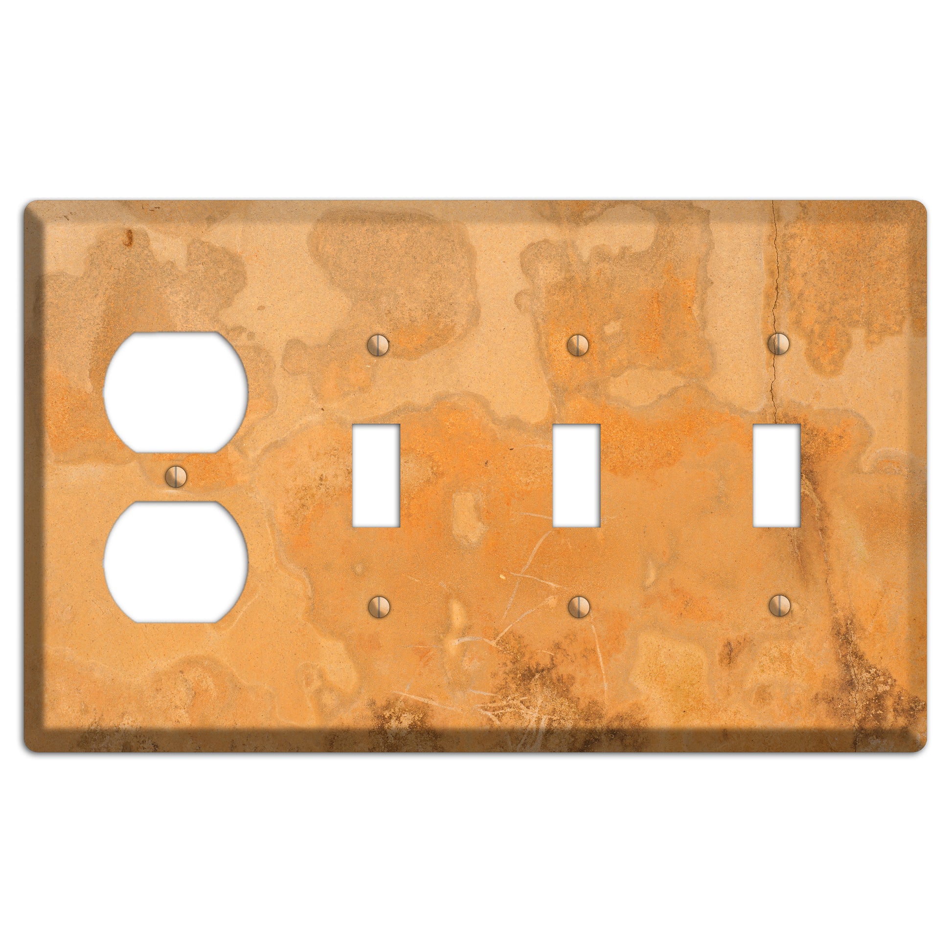 Tan Concrete Duplex / 3 Toggle Wallplate