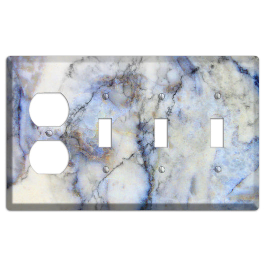 Spindle Marble Duplex / 3 Toggle Wallplate
