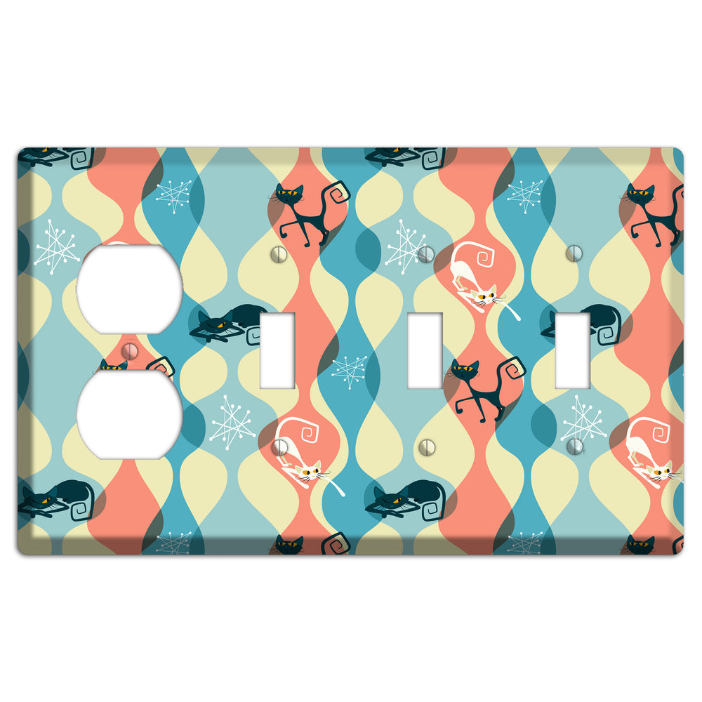 Atomic Kitty Duplex / 3 Toggle Wallplate