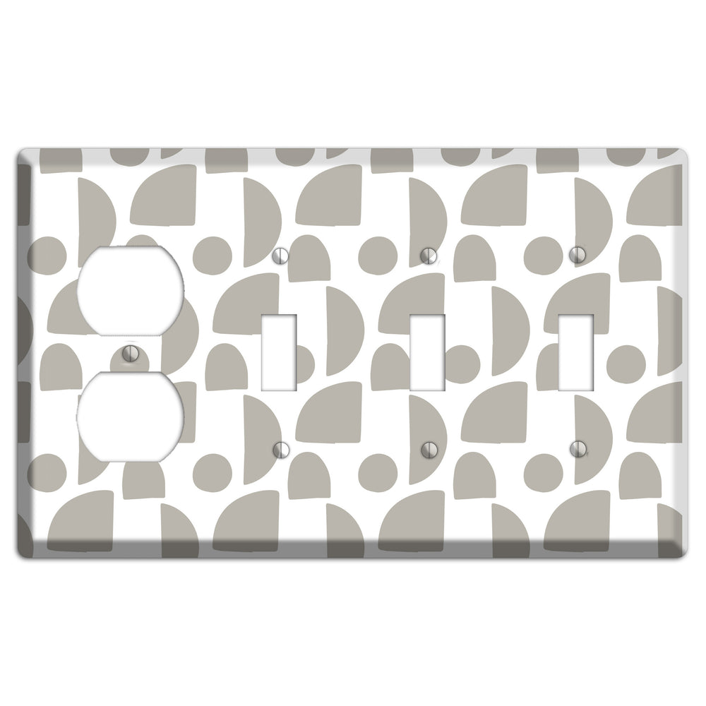Simple Scandanavian Style L Duplex / 3 Toggle Wallplate