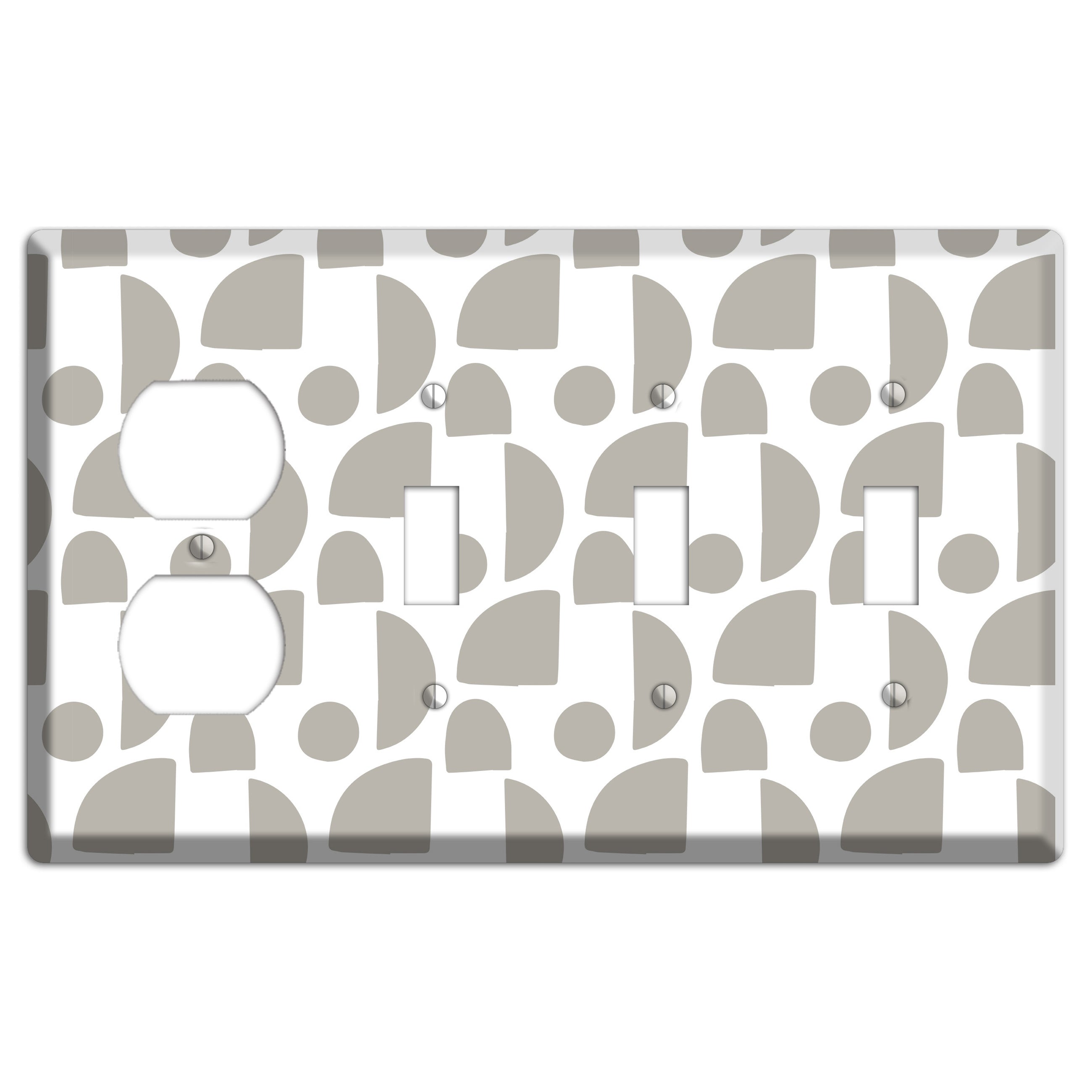 Simple Scandanavian Style L Duplex / 3 Toggle Wallplate