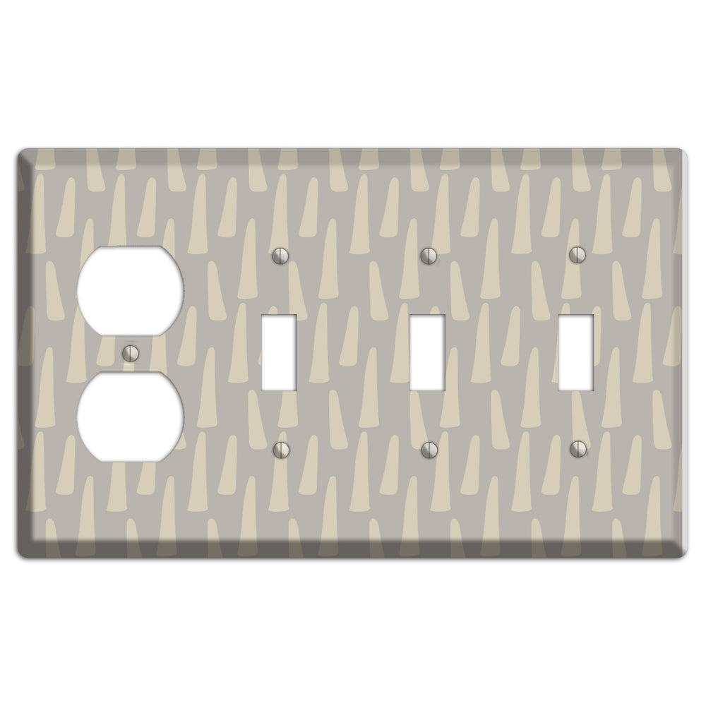 Simple Scandanavian Style HH Duplex / 3 Toggle Wallplate