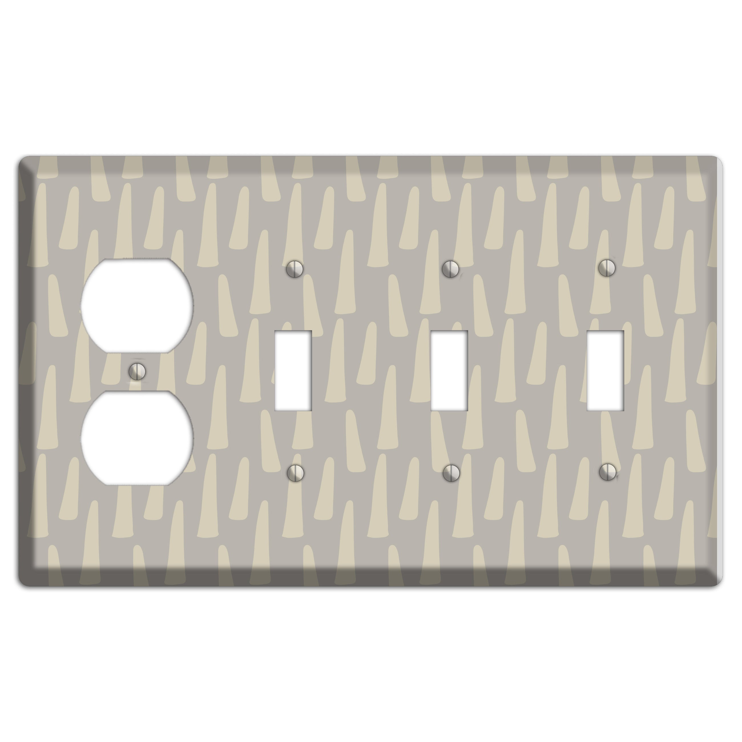 Simple Scandanavian Style HH Duplex / 3 Toggle Wallplate