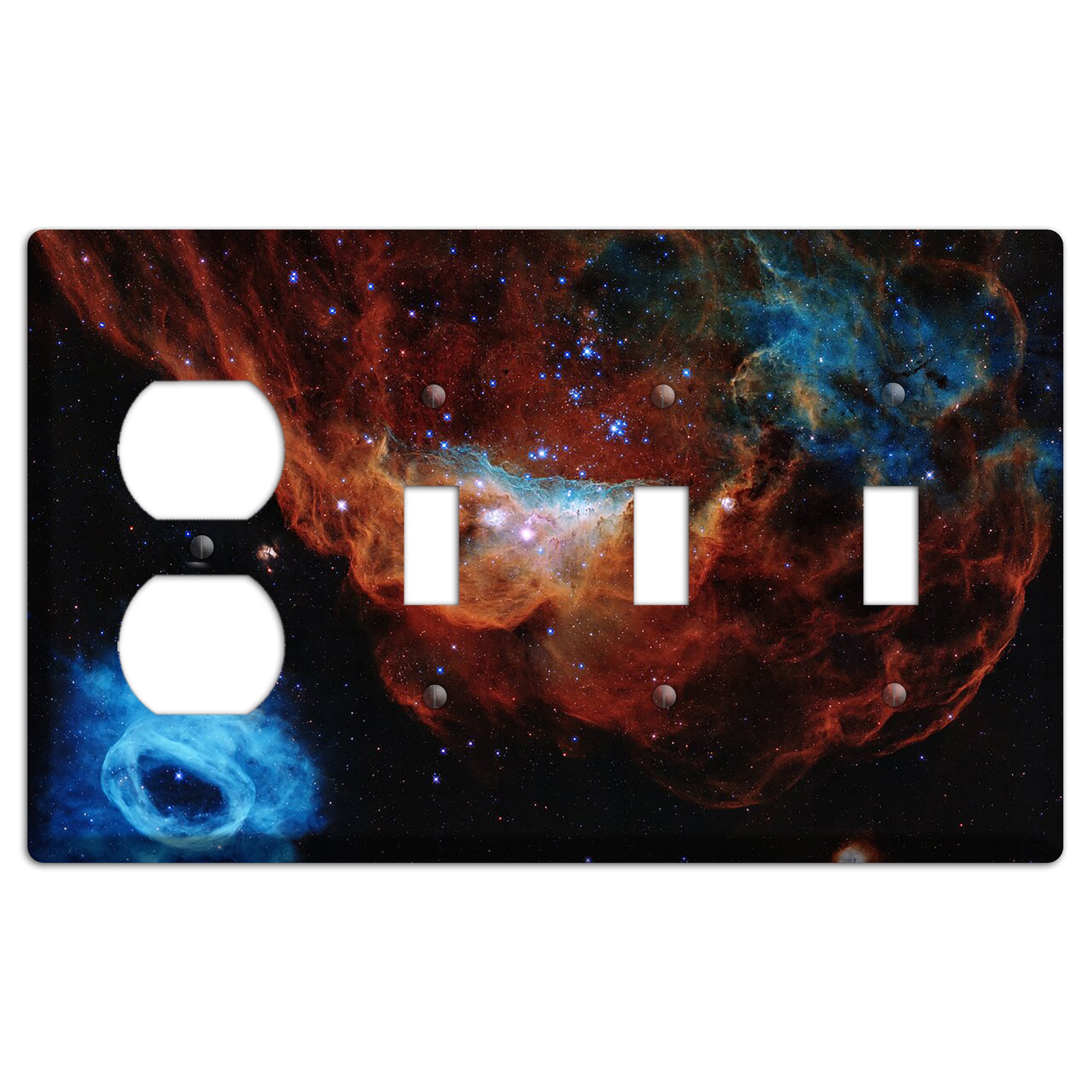 Tapestry of Blazing Starbirth Duplex / 3 Toggle Wallplate