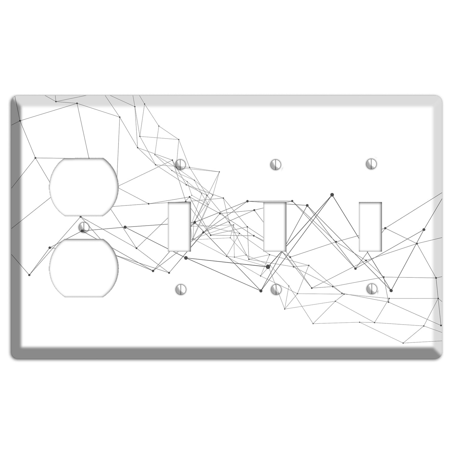 Linear F Duplex / 3 Toggle Wallplate