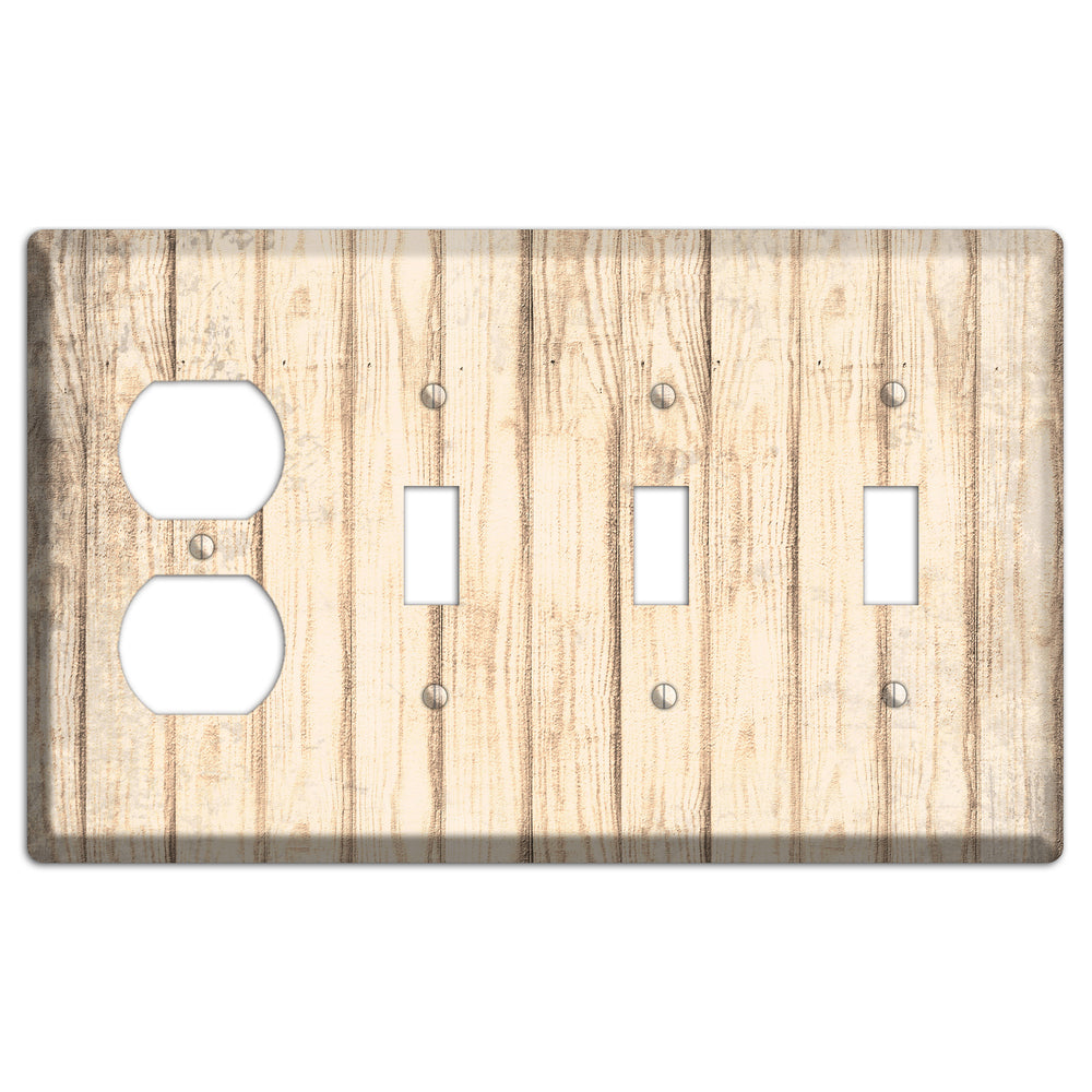 Sidecar Weathered Wood Duplex / 3 Toggle Wallplate