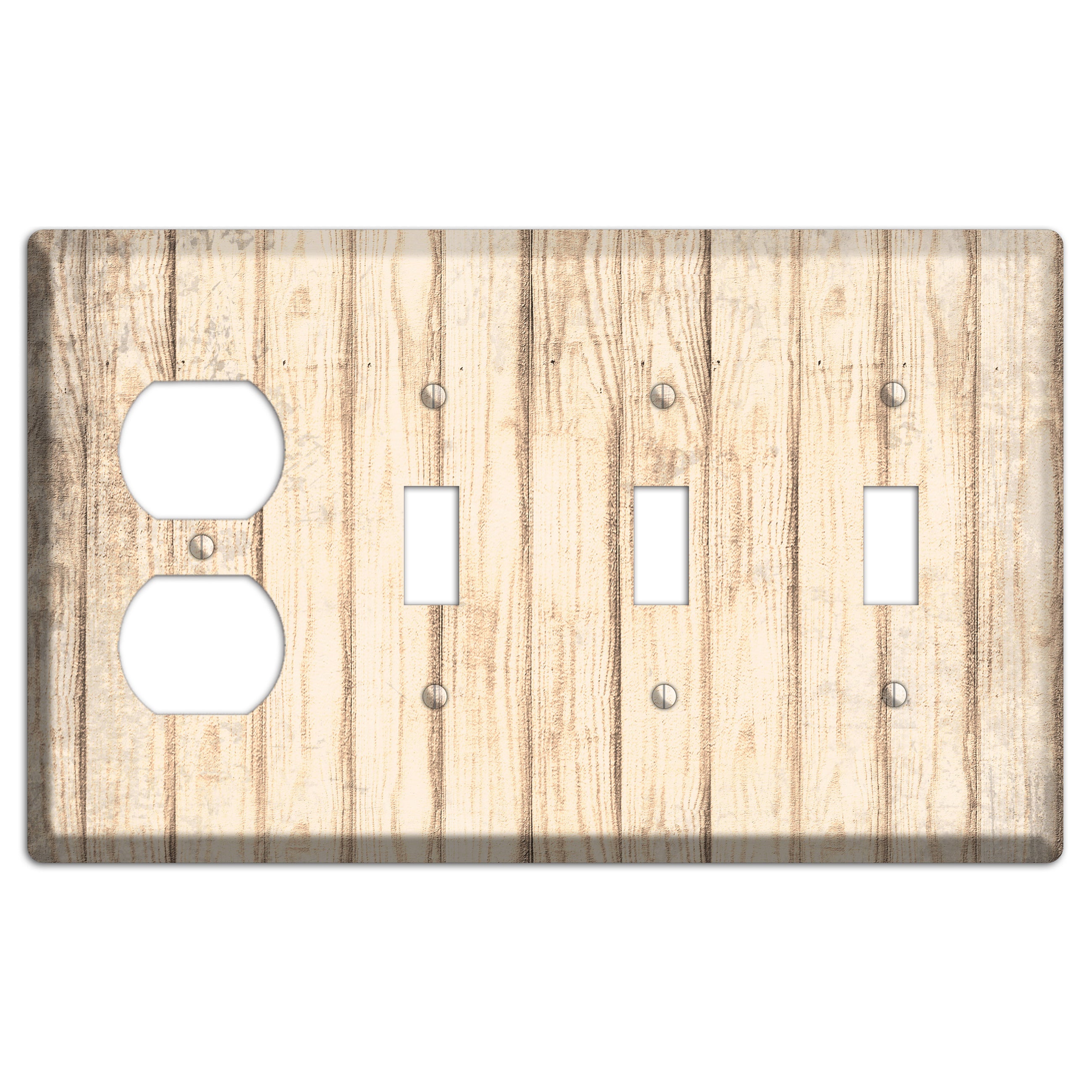 Sidecar Weathered Wood Duplex / 3 Toggle Wallplate