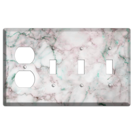 Nebula Marble Duplex / 3 Toggle Wallplate