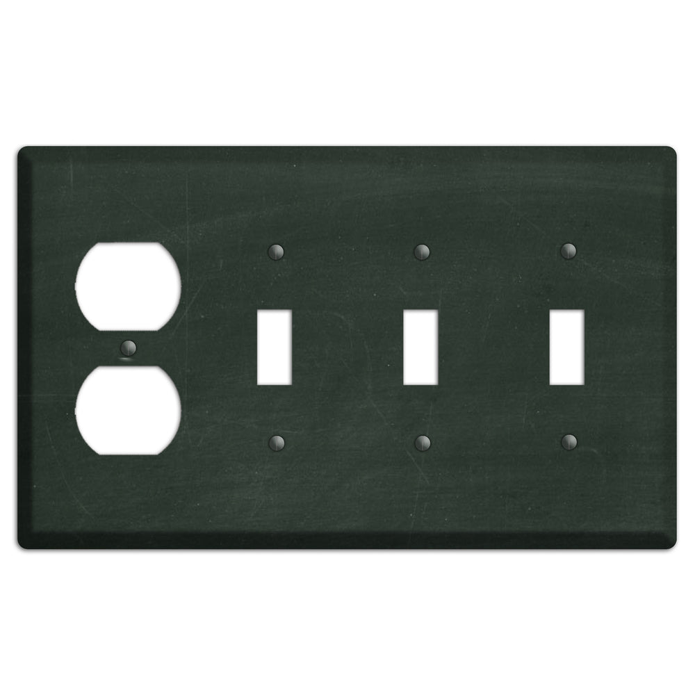 Chalk Black Duplex / 3 Toggle Wallplate