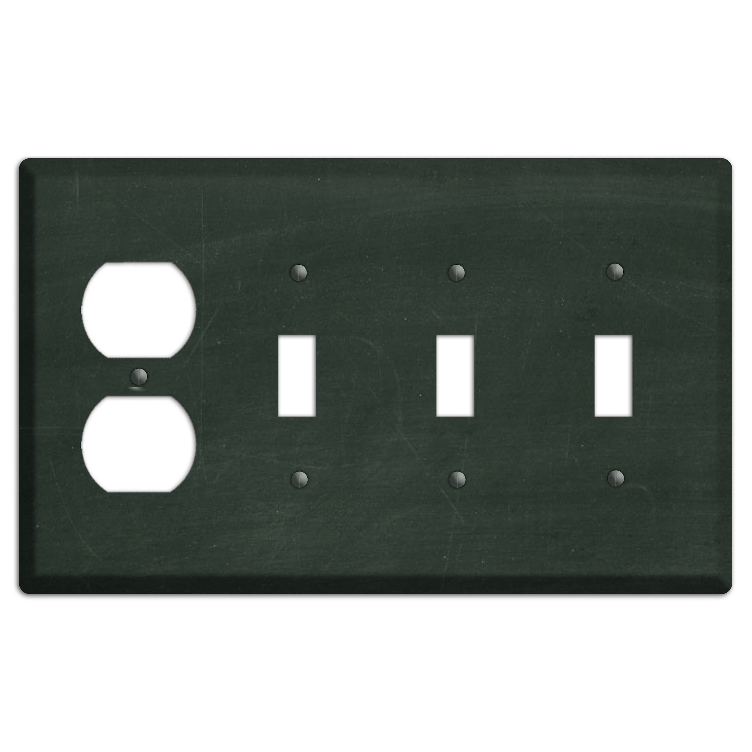 Chalk Black Duplex / 3 Toggle Wallplate