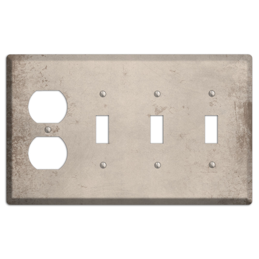 Sisal Vintage Grunge Duplex / 3 Toggle Wallplate