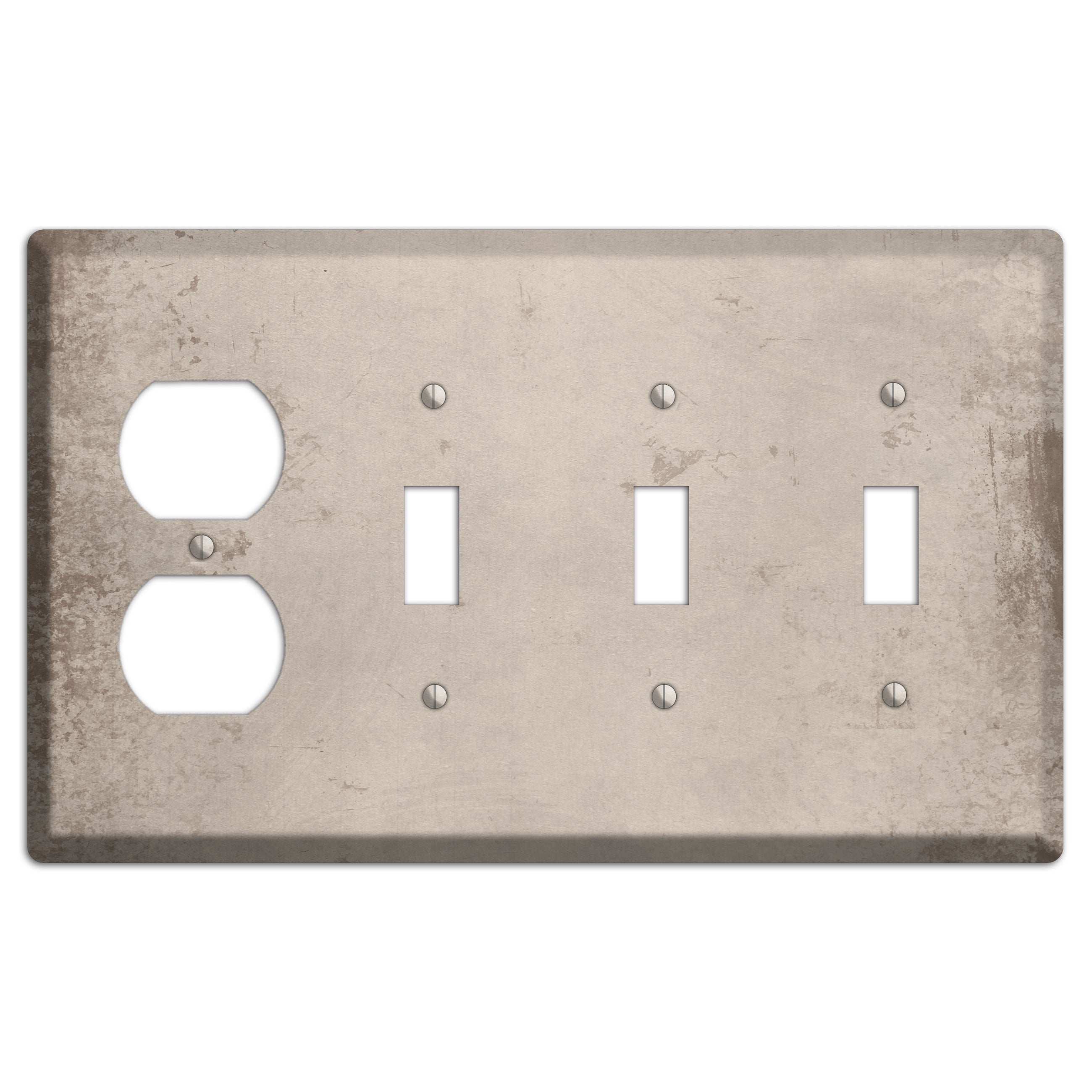 Sisal Vintage Grunge Duplex / 3 Toggle Wallplate