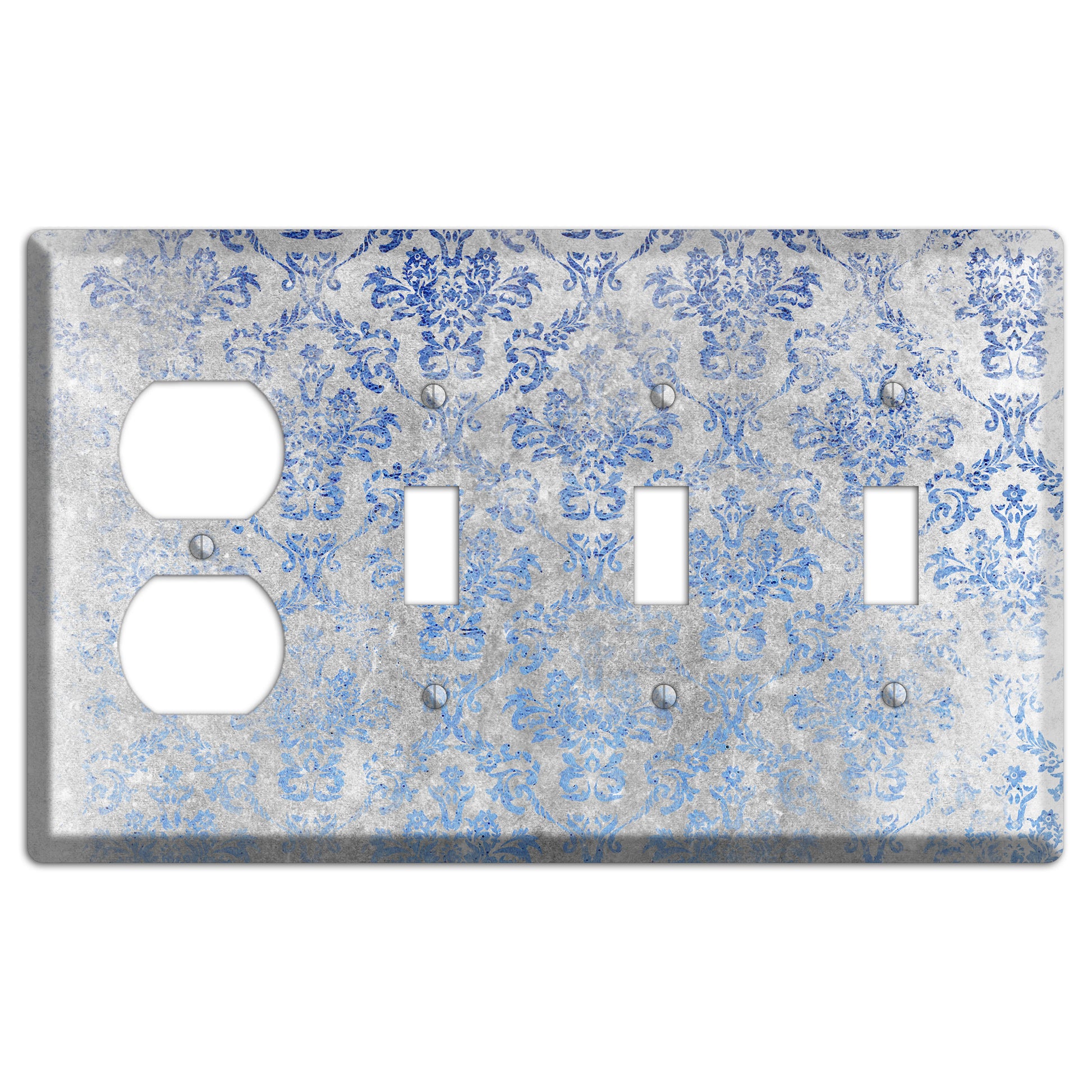 Loblolly Whimsical Damask Duplex / 3 Toggle Wallplate