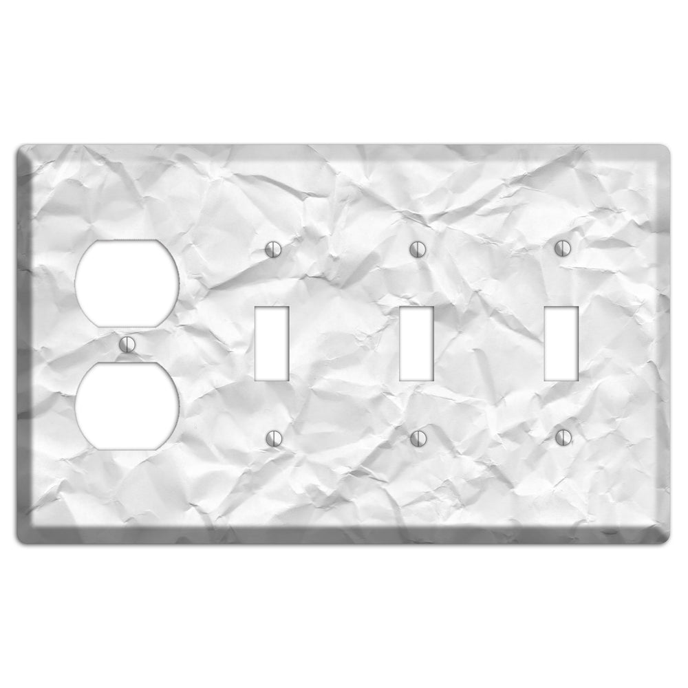 Alto Crinkled Paper Duplex / 3 Toggle Wallplate