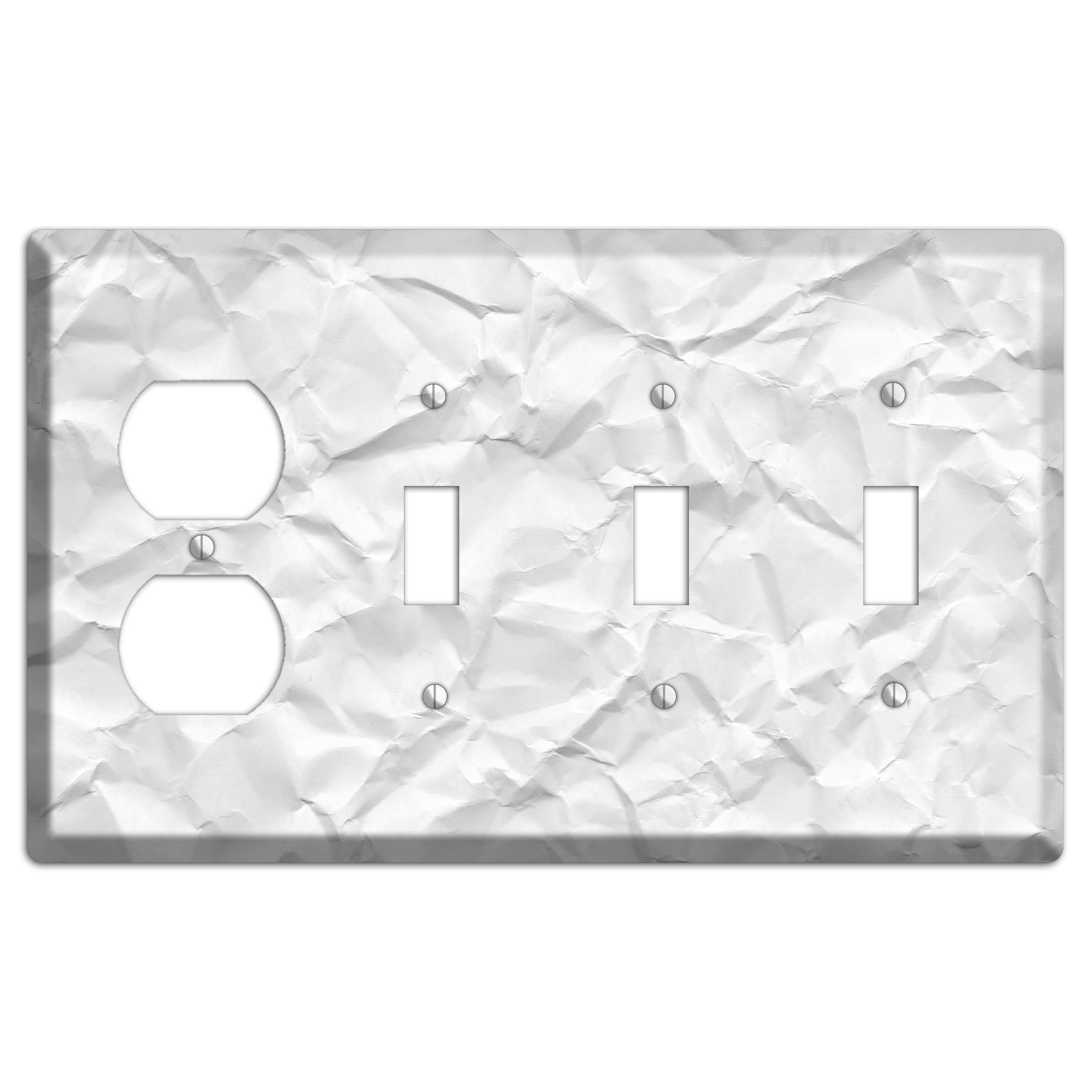 Alto Crinkled Paper Duplex / 3 Toggle Wallplate