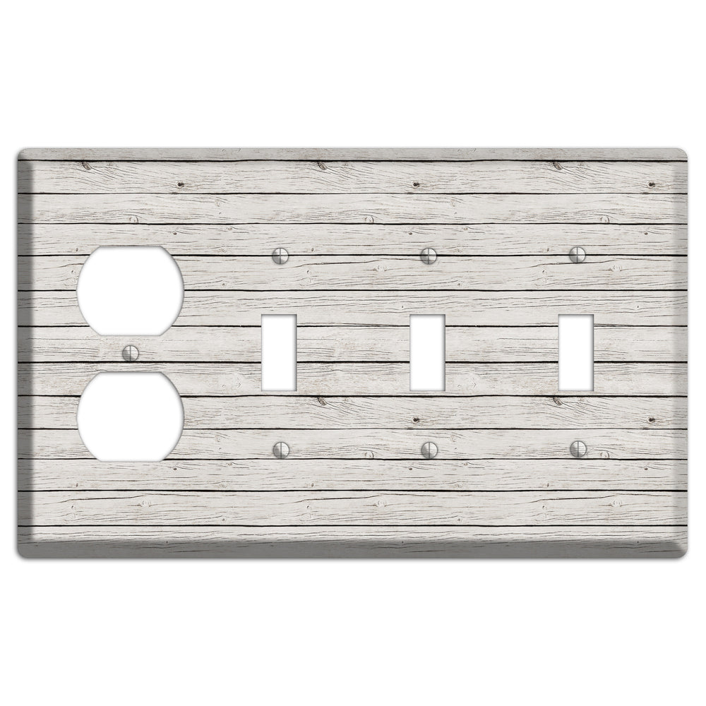 Cloudy Antique Duplex / 3 Toggle Wallplate