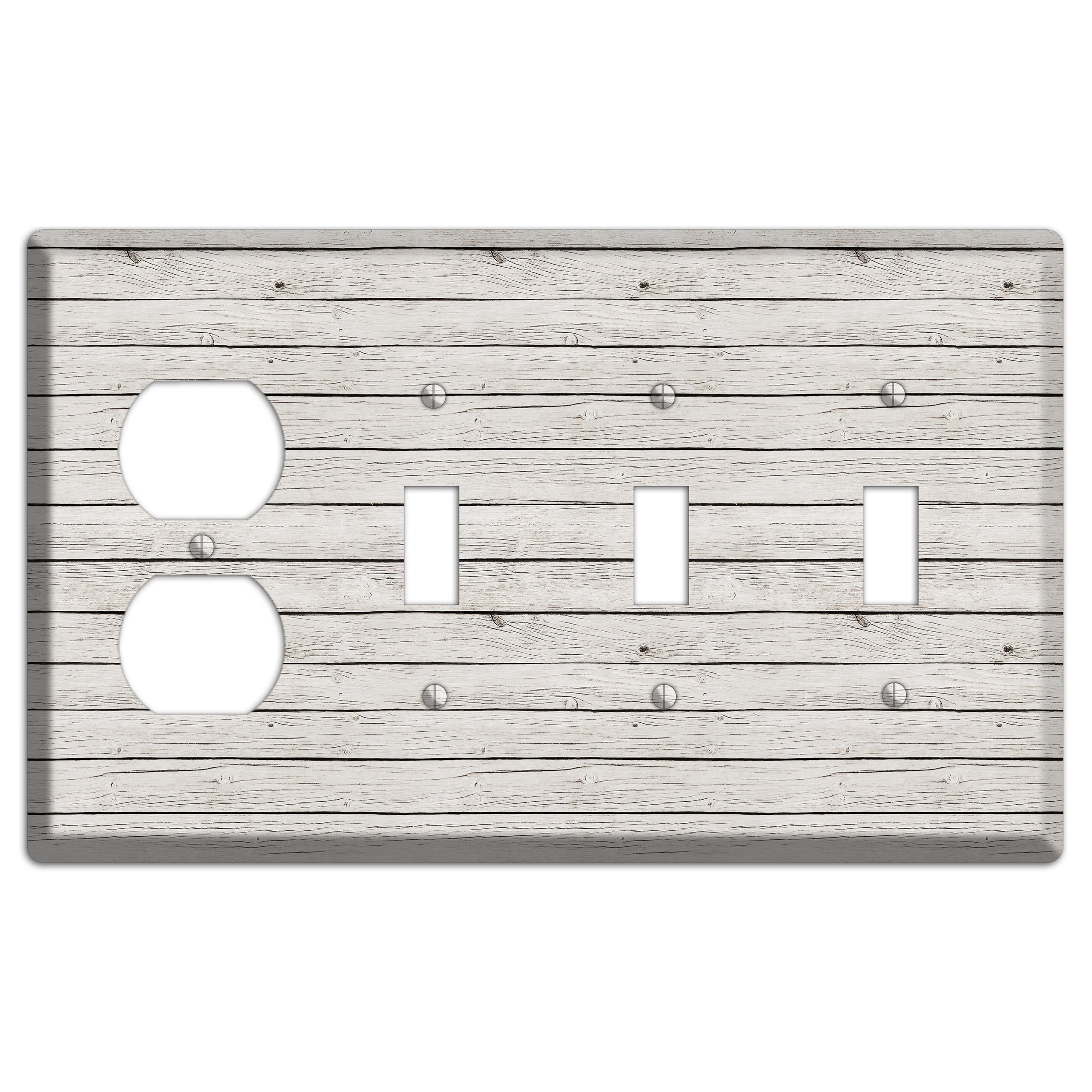 Cloudy Antique Duplex / 3 Toggle Wallplate