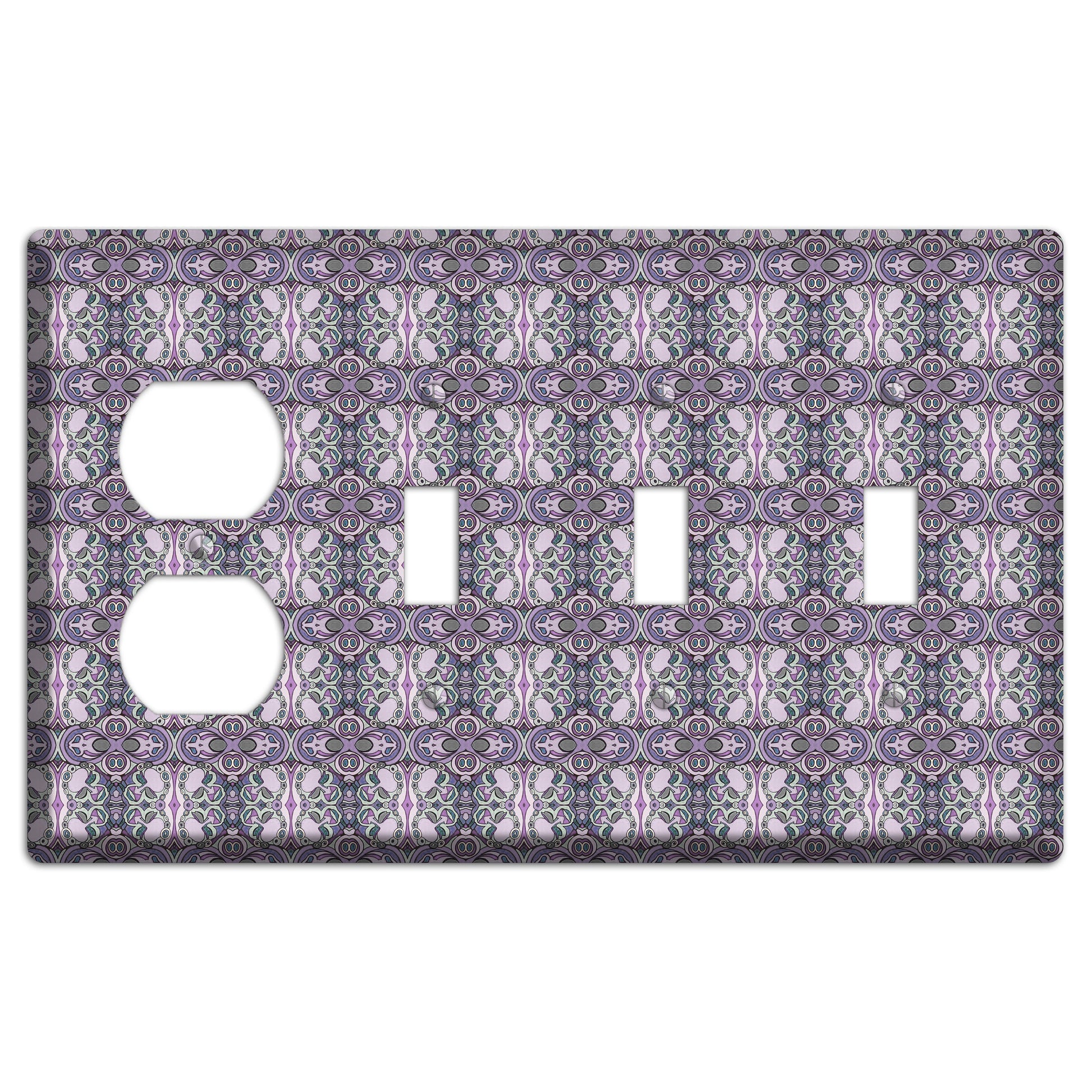 Pink Purple Sage Tapestry 2 Duplex / 3 Toggle Wallplate