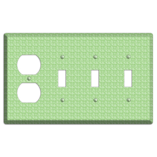 Green Pattern Duplex / 3 Toggle Wallplate