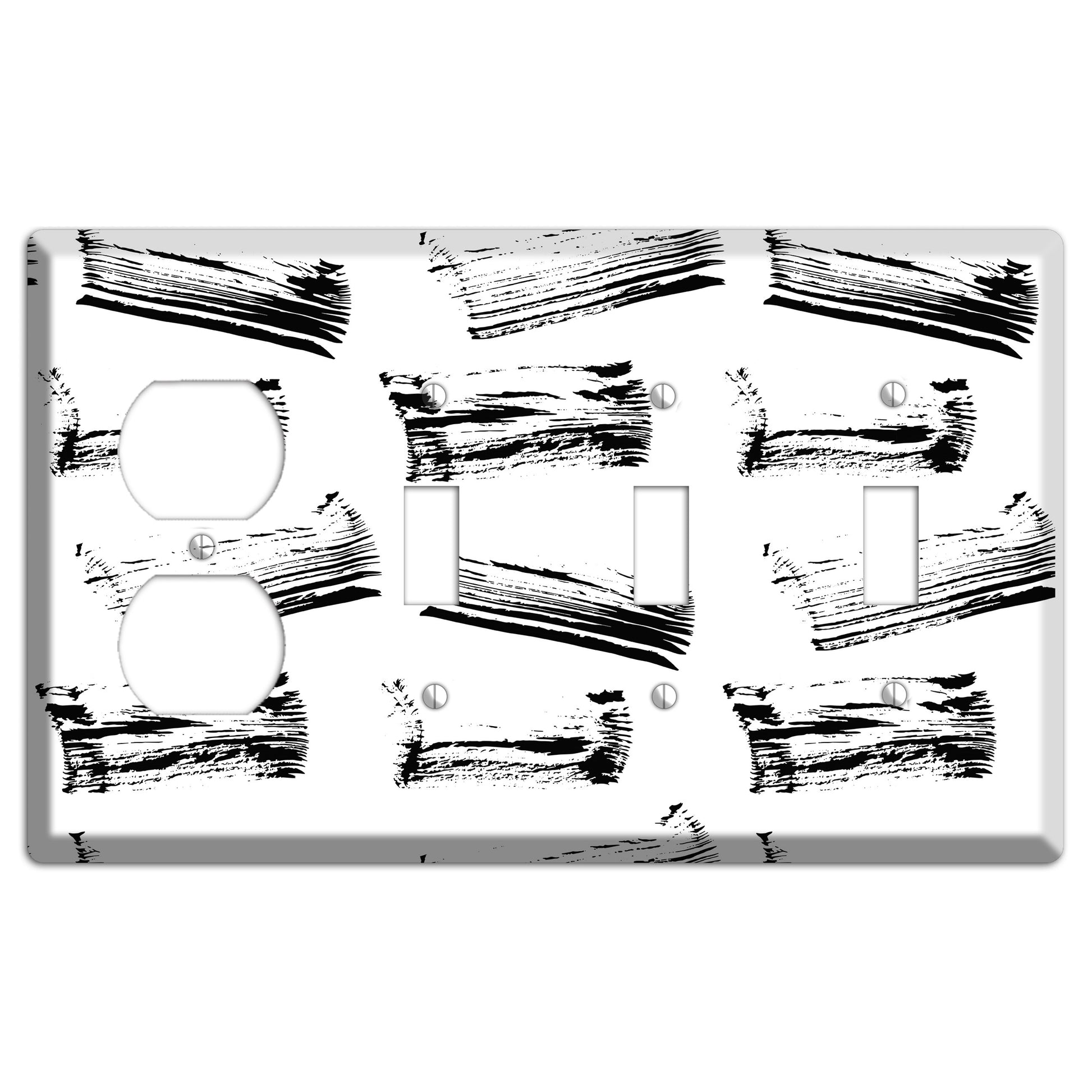 Ink Brushstrokes 1 Duplex / 3 Toggle Wallplate