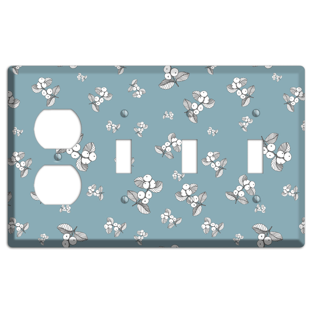 Wildlife Berry Bloom Duplex / 3 Toggle Wallplate