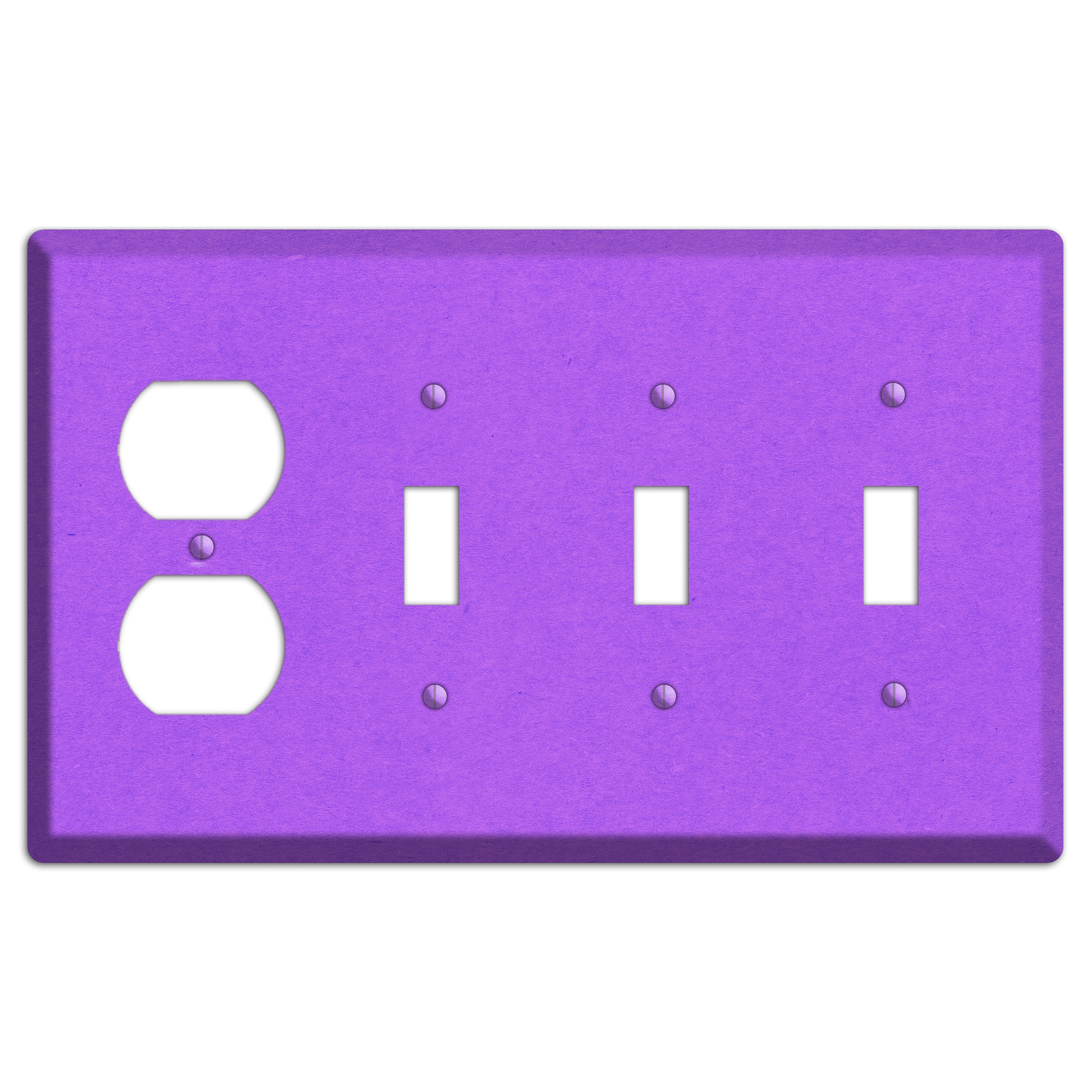 Dark Orchid Kraft Duplex / 3 Toggle Wallplate