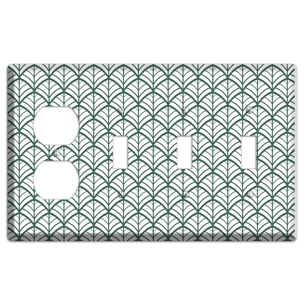 Leaves Style U Duplex / 3 Toggle Wallplate