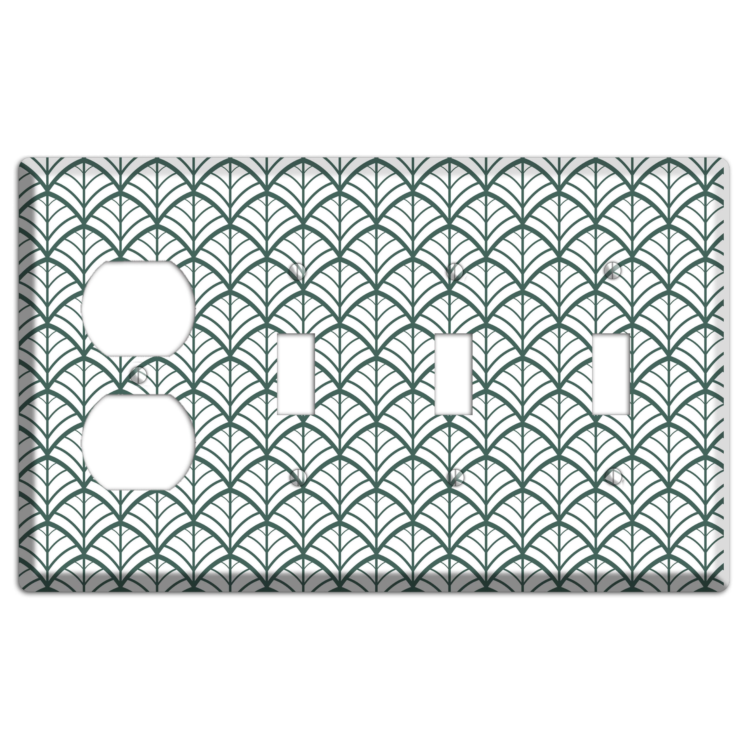Leaves Style U Duplex / 3 Toggle Wallplate