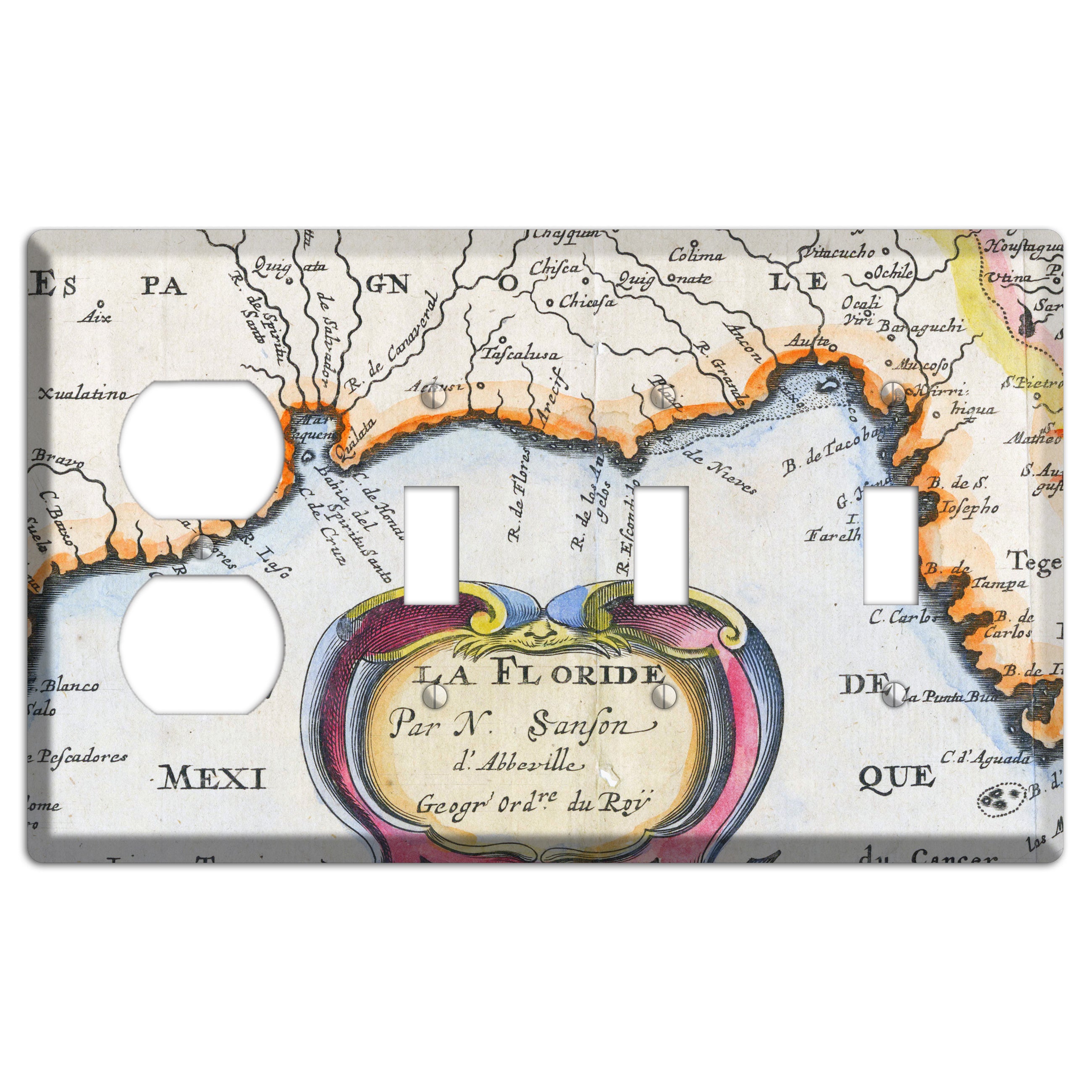 Gulf of Mexico Duplex / 3 Toggle Wallplate