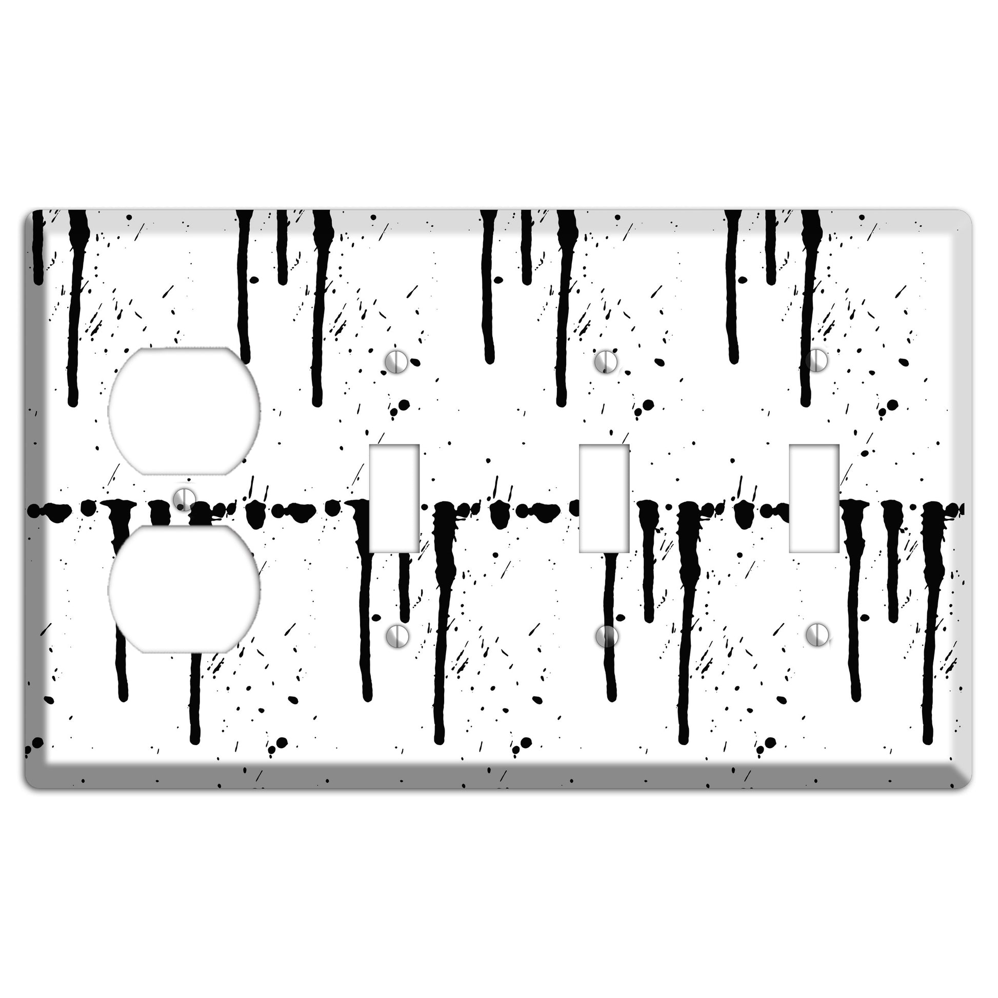 Ink Drips 2 Duplex / 3 Toggle Wallplate