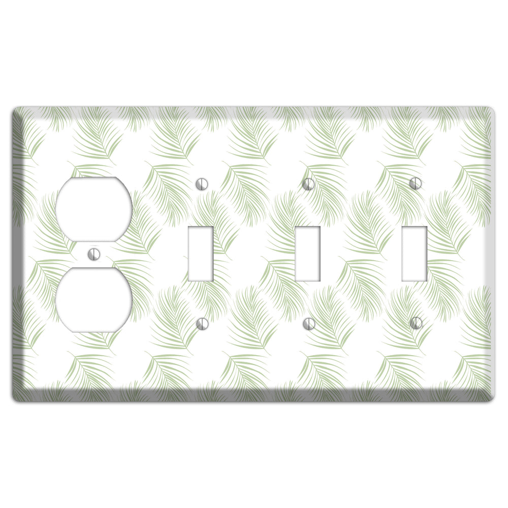 Leaves Style GG Duplex / 3 Toggle Wallplate