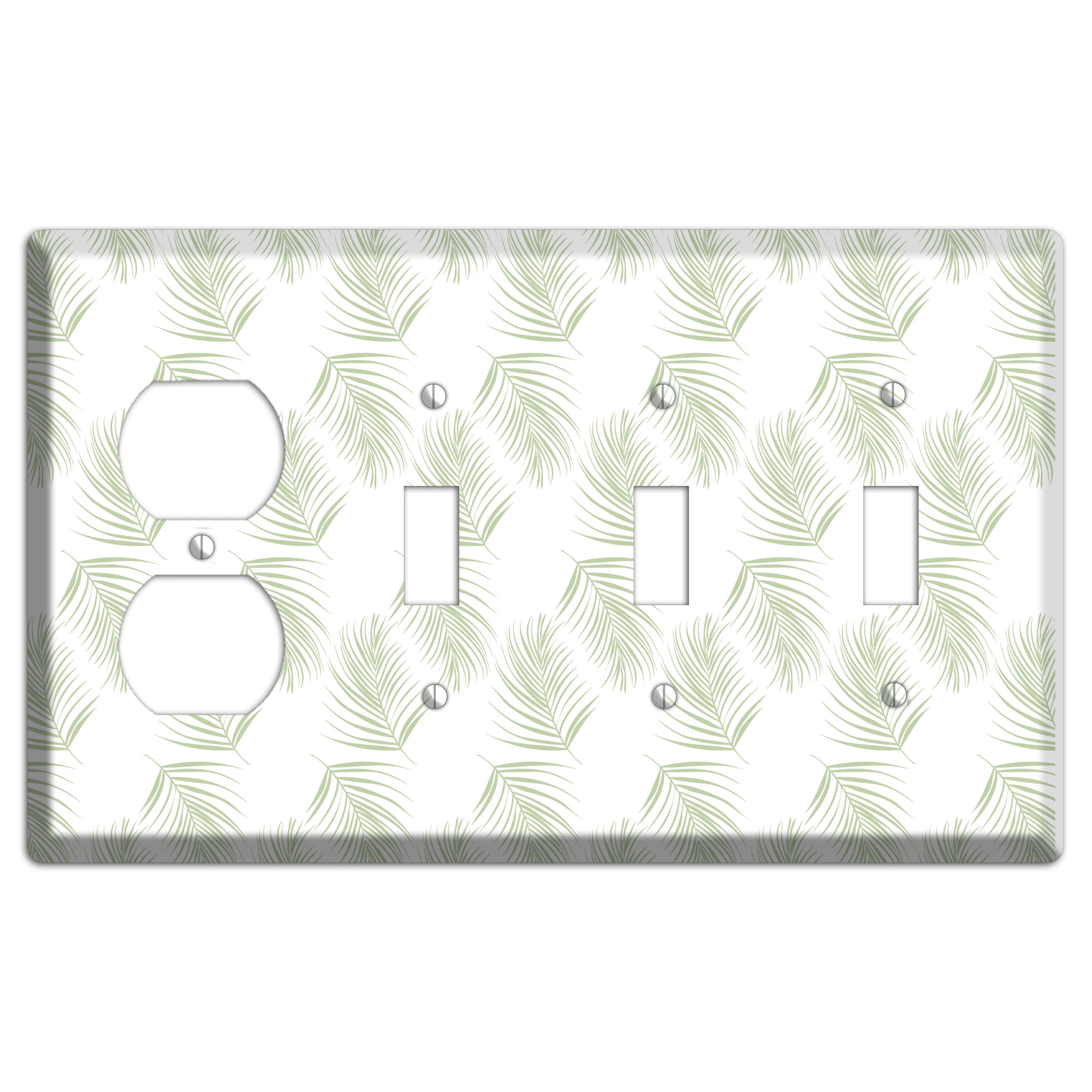 Leaves Style GG Duplex / 3 Toggle Wallplate