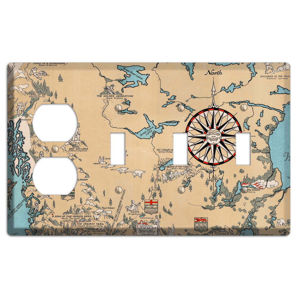 Map of Canada Duplex / 3 Toggle Wallplate