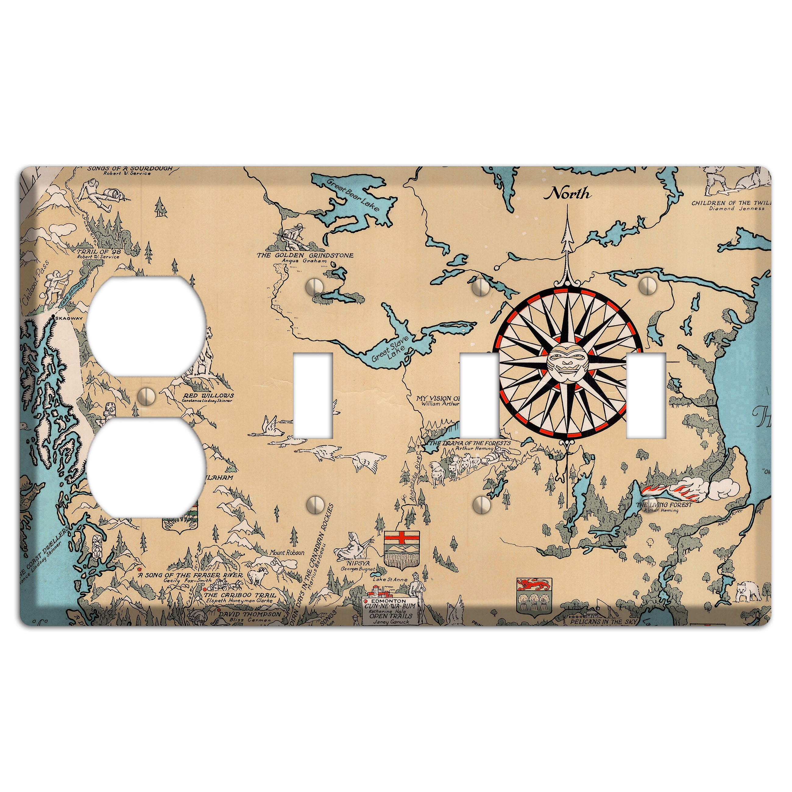Map of Canada Duplex / 3 Toggle Wallplate