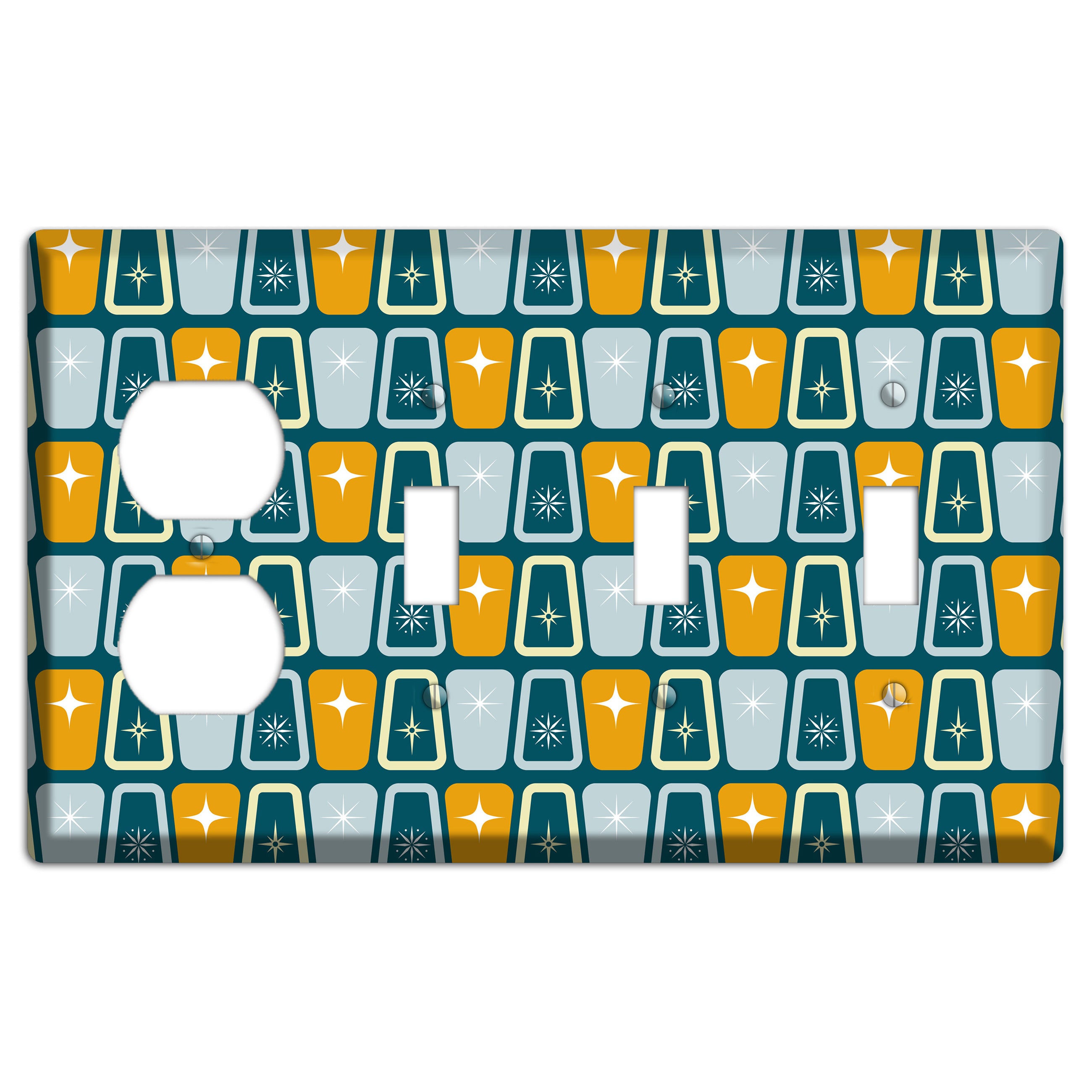 Mustard Shaker Duplex / 3 Toggle Wallplate